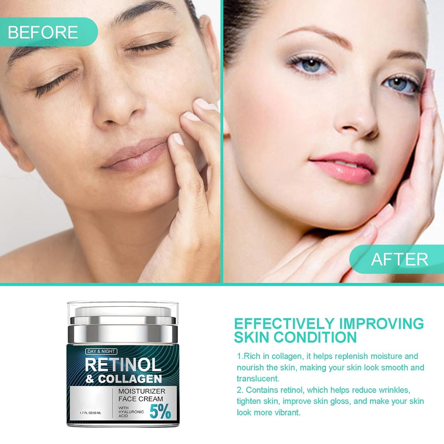 Retinol Moisturizing Cream – Anti-Aging Day & Night Face Cream