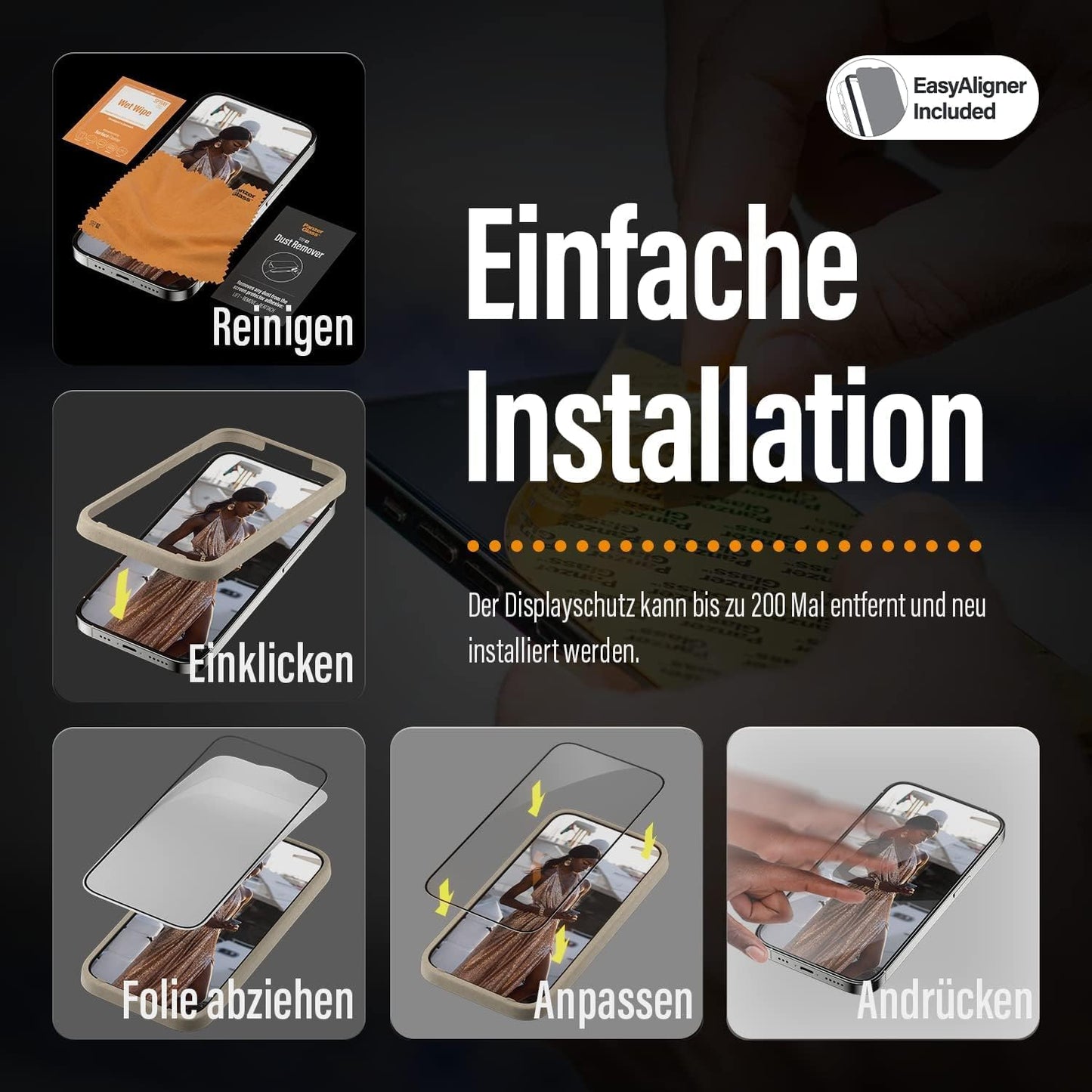 PanzerGlass™ Anti-Blue light Displayschutz für iPhone 14 Pro Max - kratzfester und augenschonender Screen Protector mit Blaulichtfilter für Retinaschutz - Positionierhilfe für einfache Anbringung