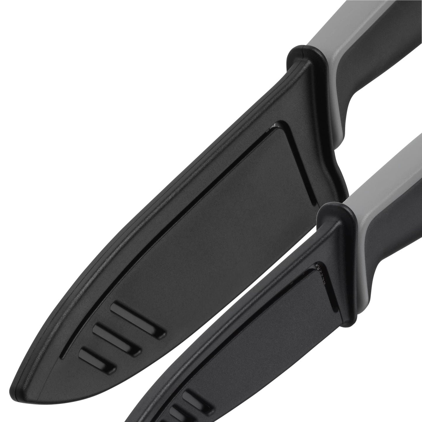WMF Touch Messerset 2-teilig, Küchenmesser mit Schutzhülle, Spezialklingenstahl antihaftbeschichtet, scharf, Kochmesser, Gemüsemesser, schwarz