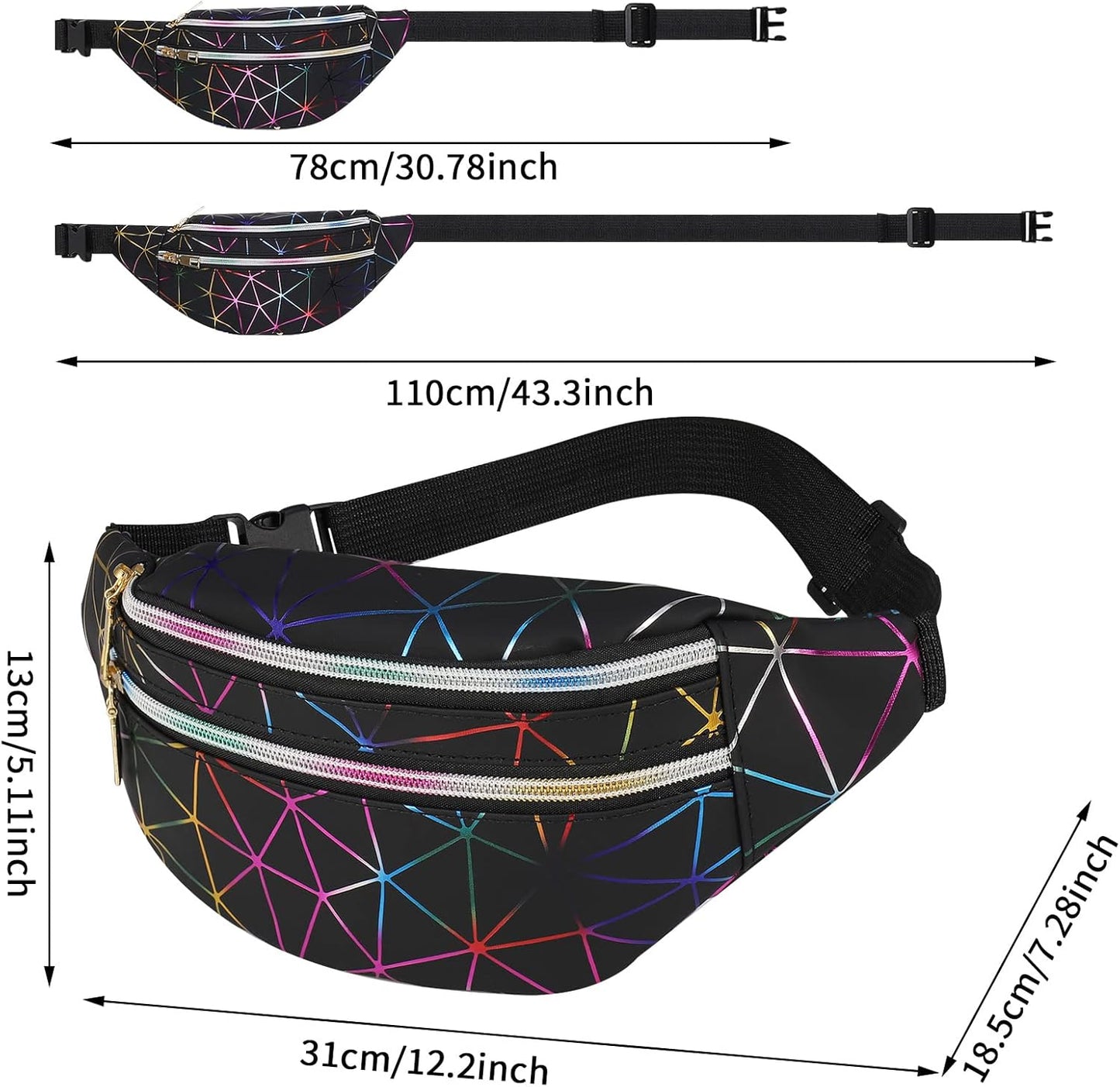 2-Pack Women’s Waterproof Waist Bag – Stylish Fanny Pack