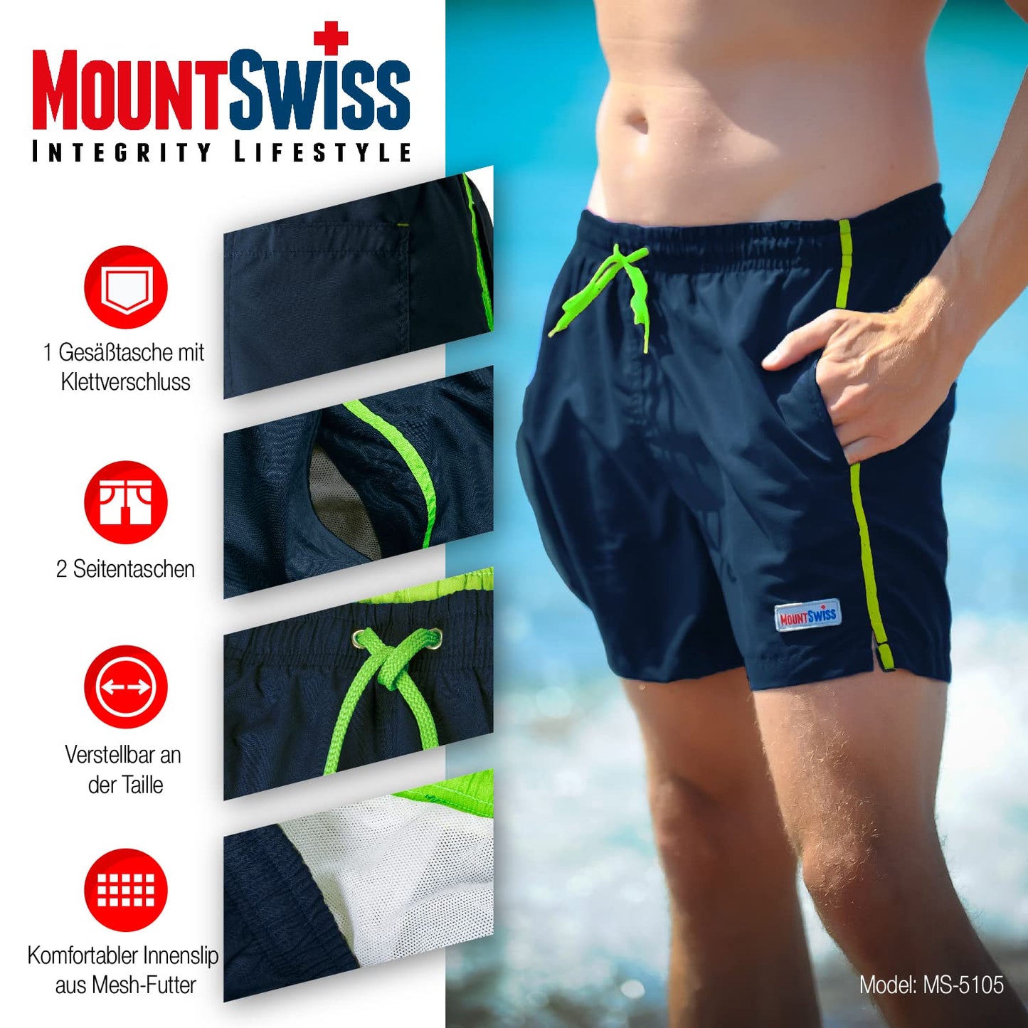 Mount Swiss Men’s Swim Shorts Dario
