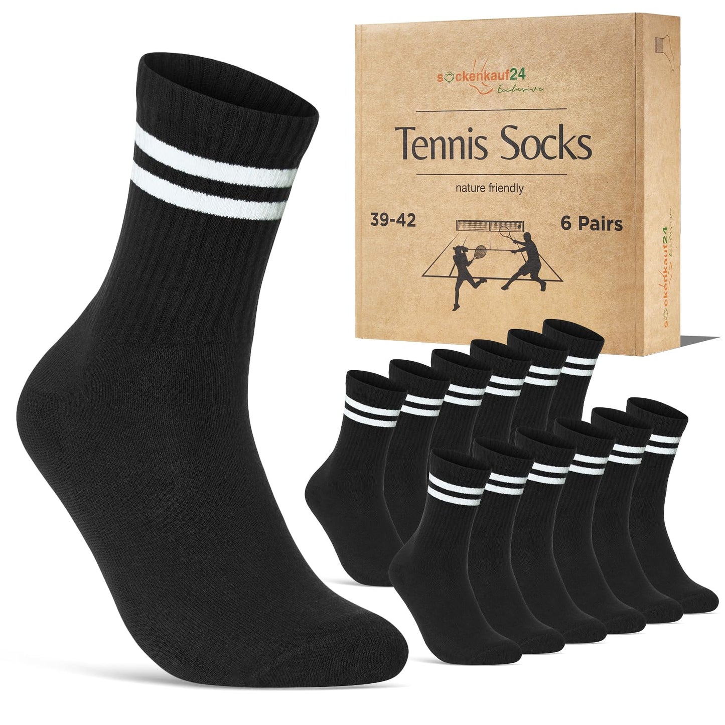 Women's Tennis Socks (6 Pairs) Sports Socks with Reinforced Heel & Toe