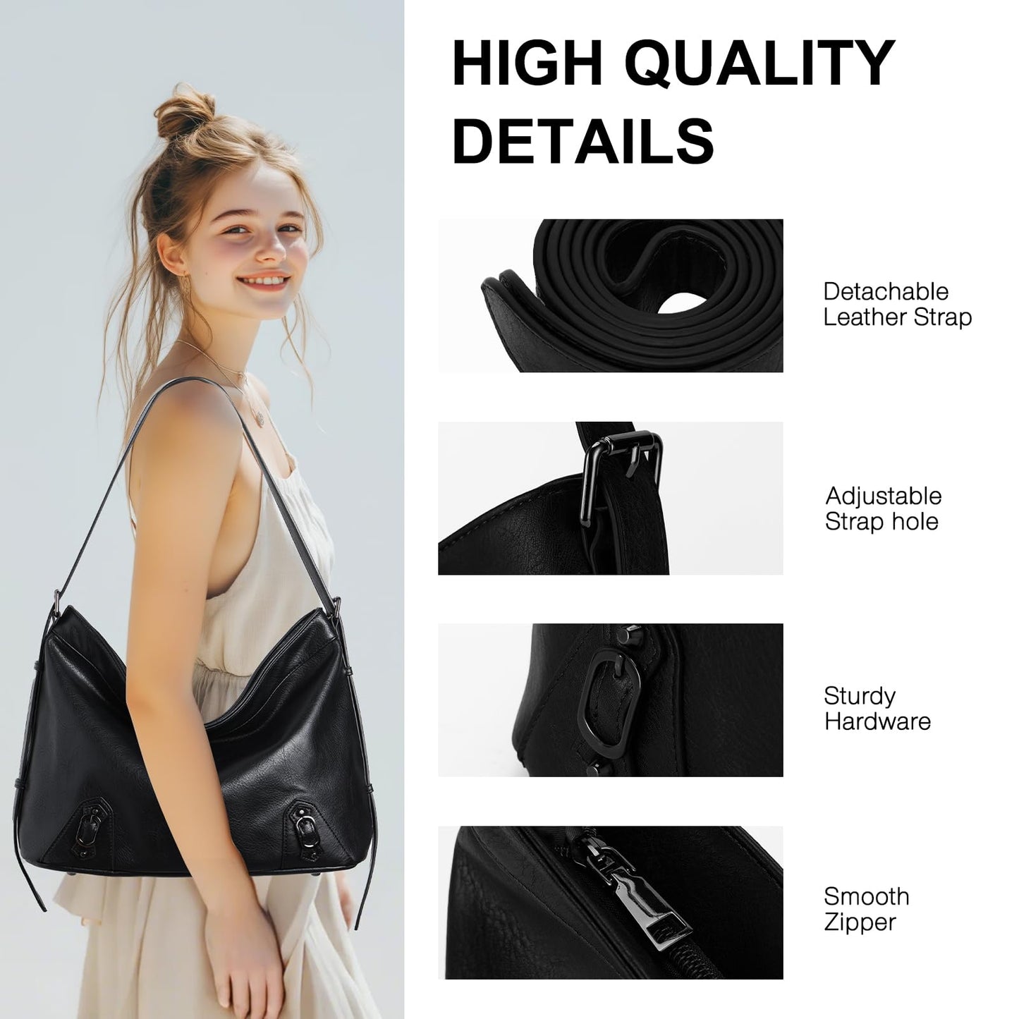 Chase Chic Women's Handbag – Leather Crossbody & Shopper Hobo Bag Set