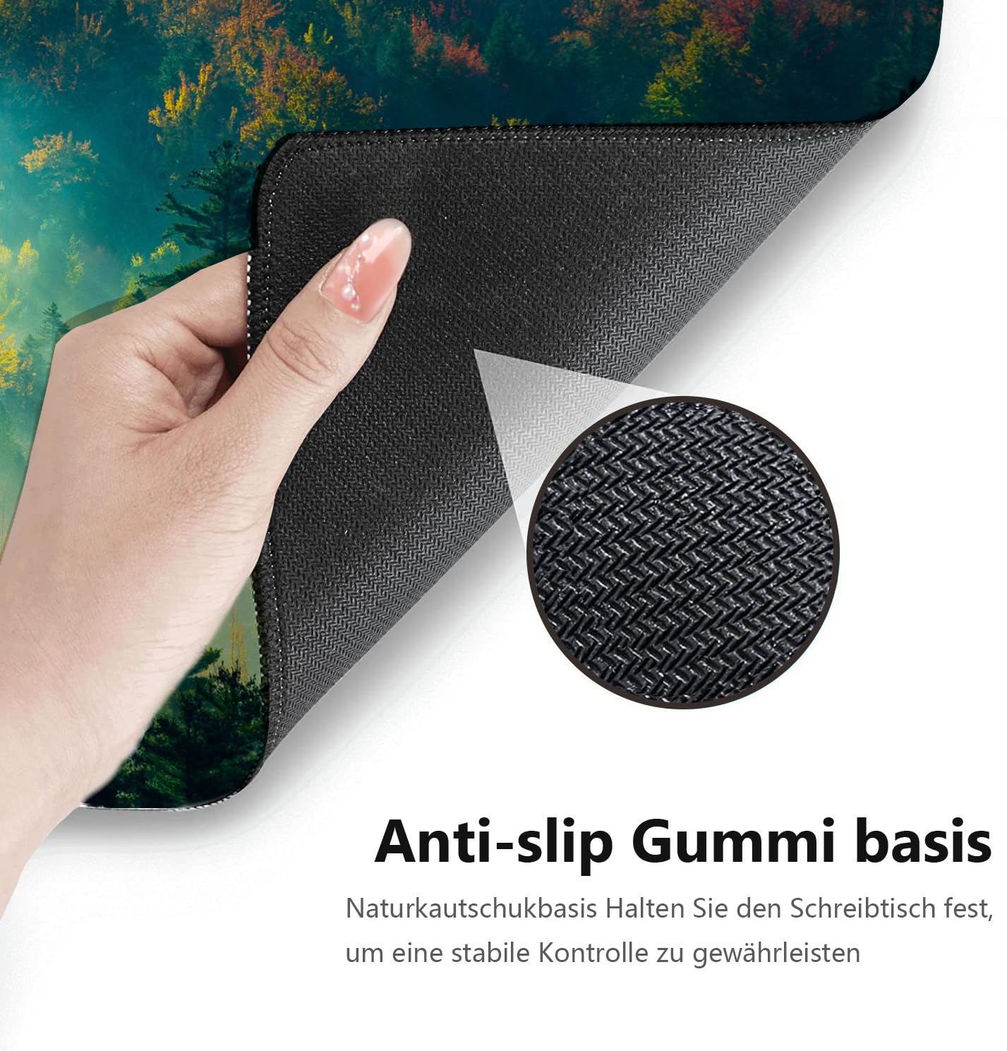 Owege Gaming Mauspad XXL 900 x 400 mm Artistic Curve Mousepad Groß Vernähte Kanten WassXerdicht Anti-Rutsch für PC, MacBook,Laptop Verbessert Präzision und GeschwindigkeiX