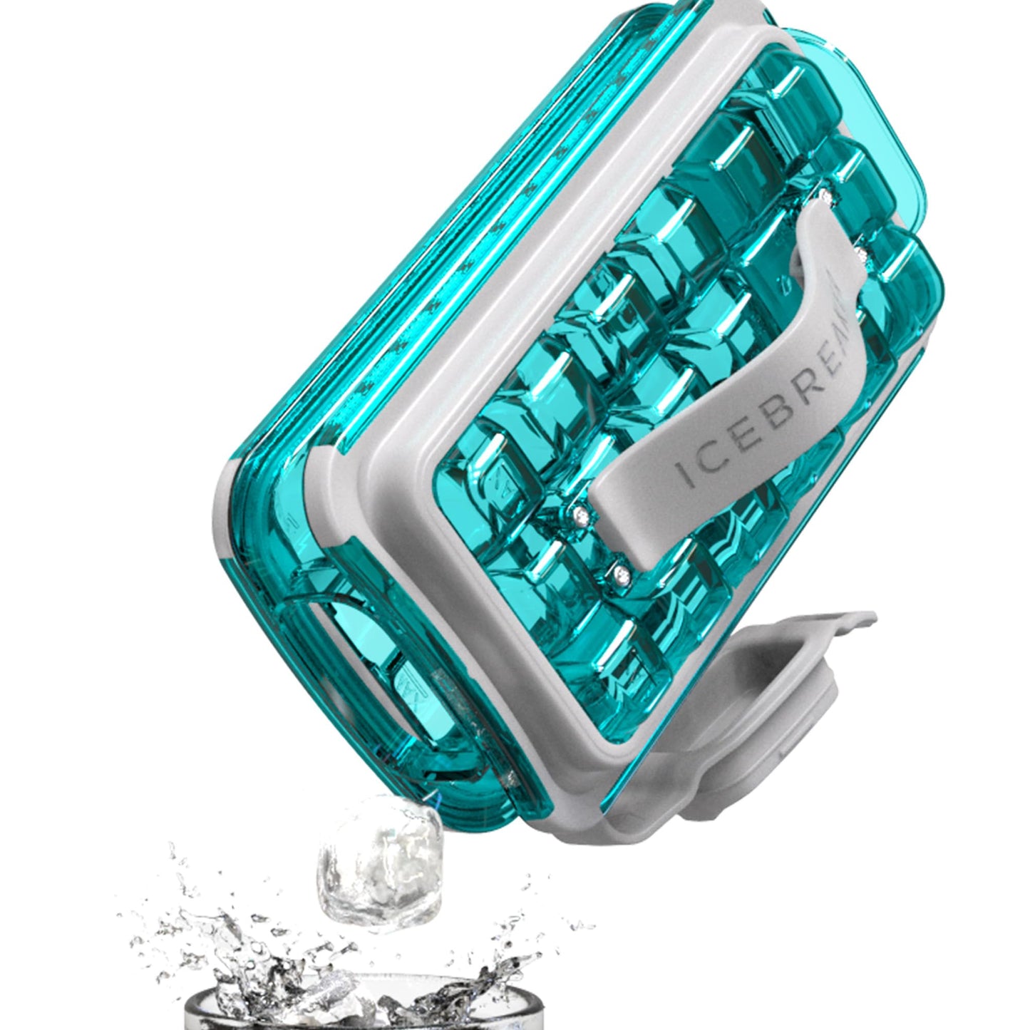 ICEBREAKER POP 2.0 ice cube tray - Make and serve ice without touching the ice - The hygienic ice container for the freezer - Silicone container with lid - 18 ice cubes (2 pieces)