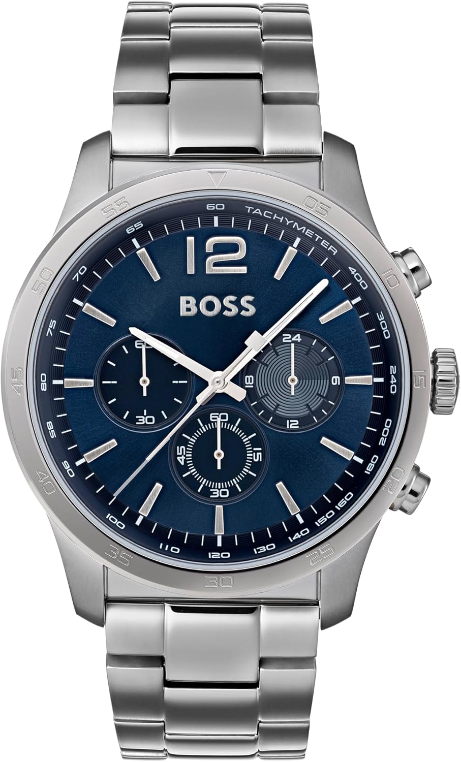 BOSS Chronograph Quarz Uhr für Herren mit Silbernes Edelstahlarmband - 1513527