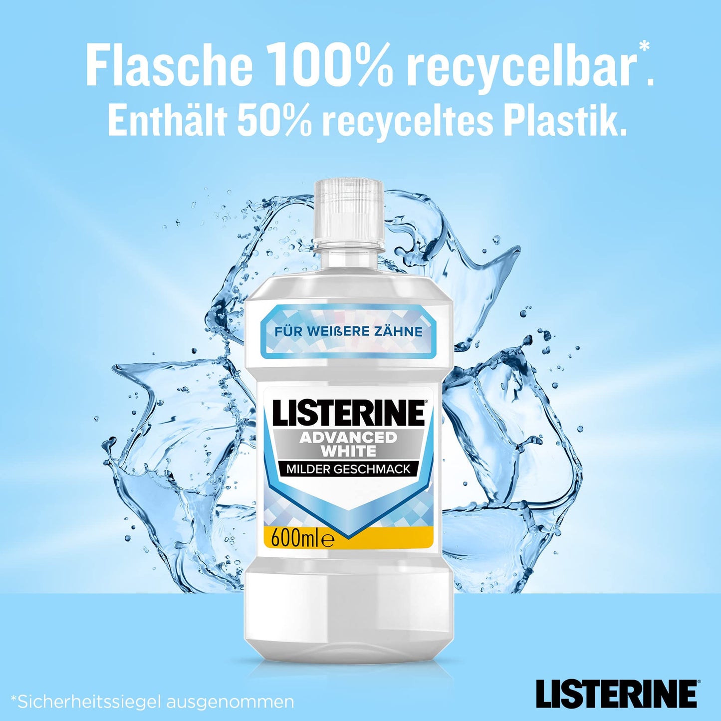 LISTERINE Smart Kidz Mild Berry (500 ml), antibakterielle Kinder Mundspülung ohne Alkohol & ohne Zucker, Mundwasser schützt vor Karies, geeignet für Kinder ab 6 Jahren
