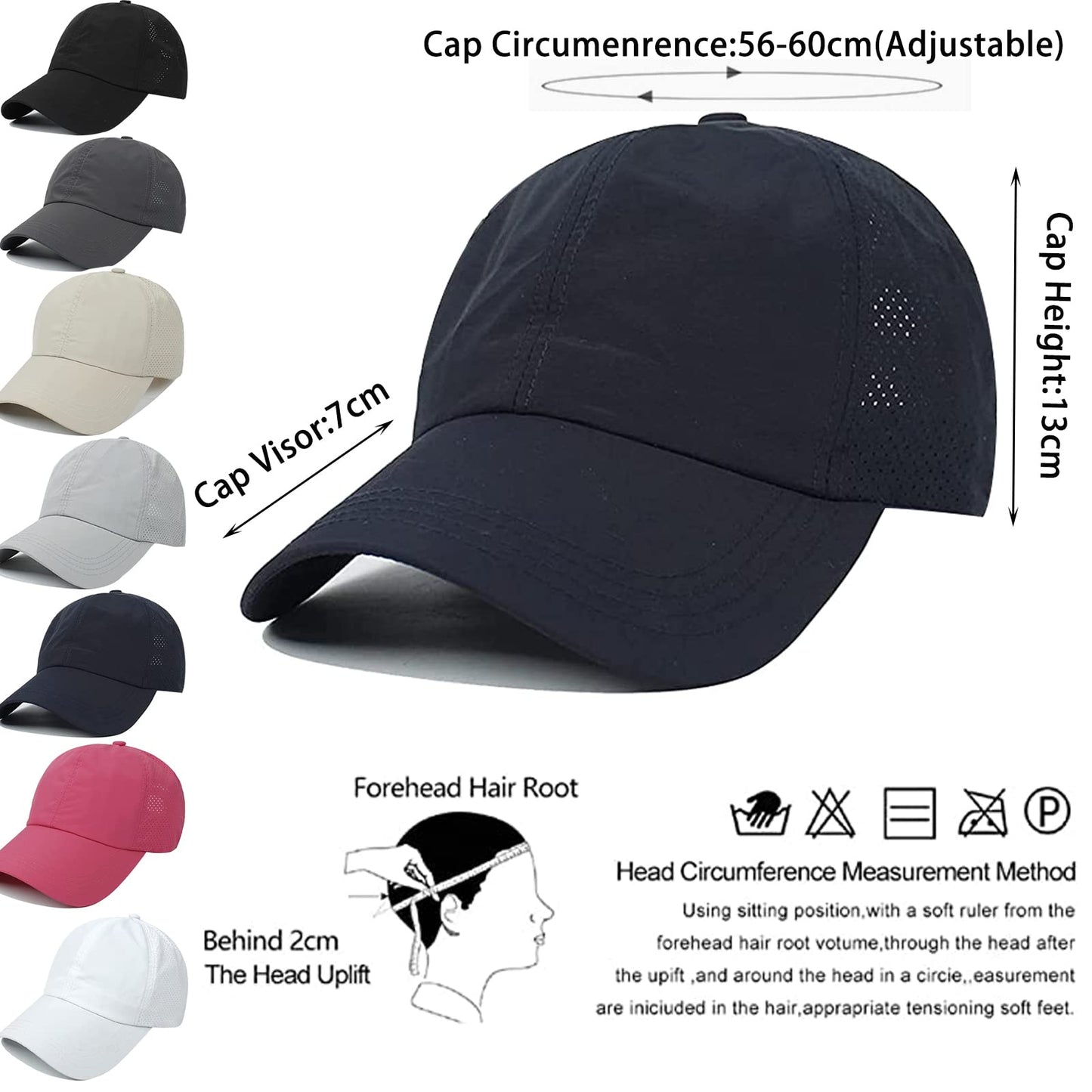 Womens Ponytail Hat Baseball Cap, Adjustable Criss Cross Baseball Cap High Bun Unisex Quick Drying Trucker Hats