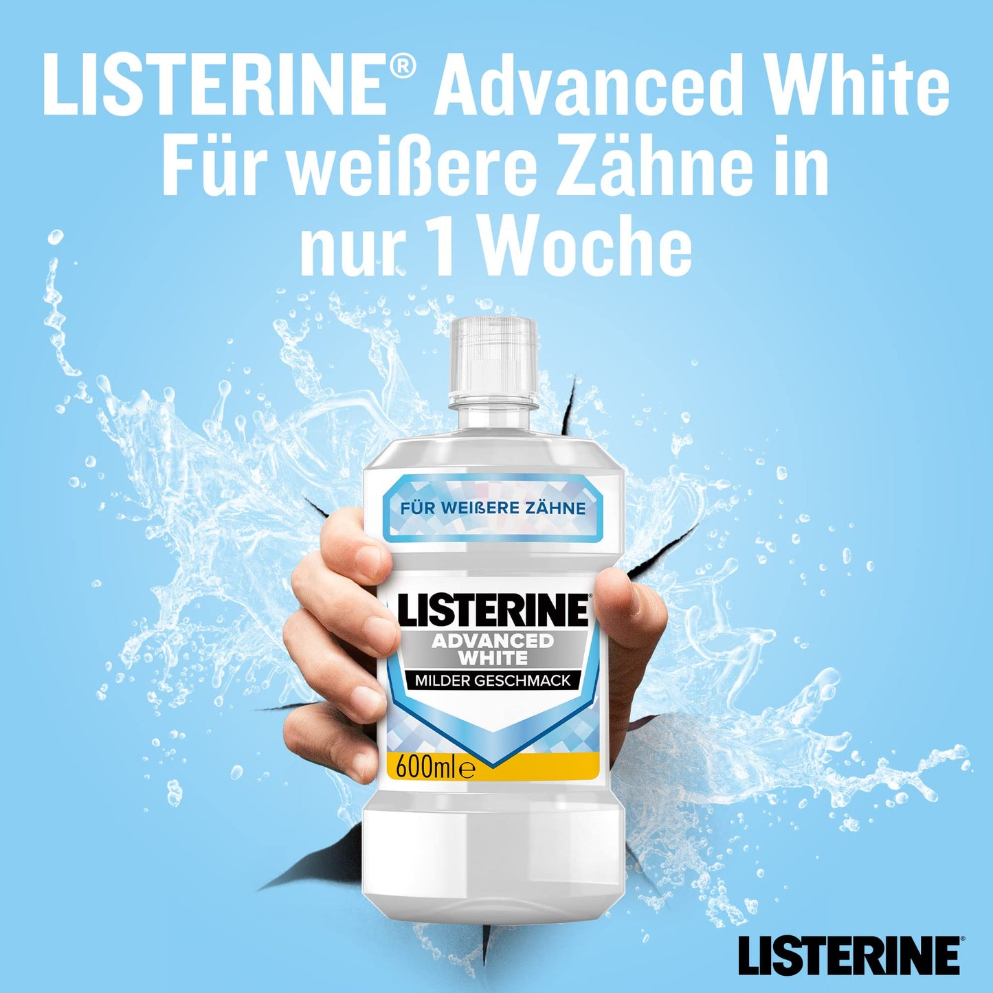 LISTERINE Smart Kidz Mild Berry (500 ml), antibakterielle Kinder Mundspülung ohne Alkohol & ohne Zucker, Mundwasser schützt vor Karies, geeignet für Kinder ab 6 Jahren