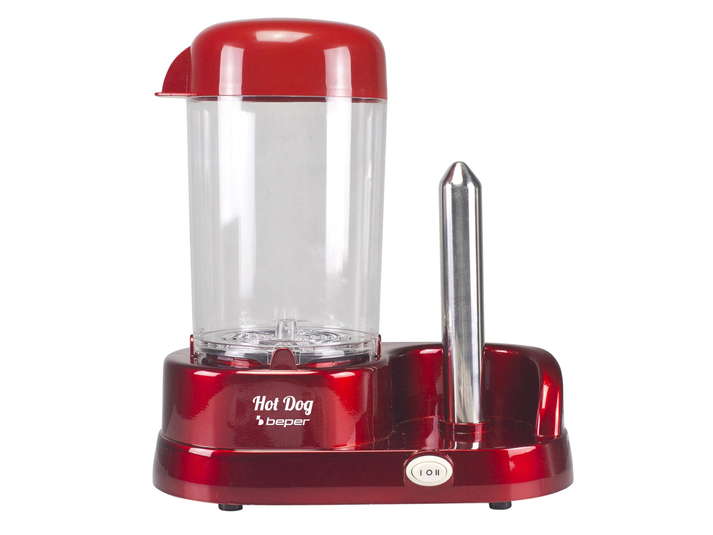 BEPER BT.150Y Hot Dog Maker mit 5 Kochstufen - Hot Dog Maschine im Vintage Design, Rot, 750 W