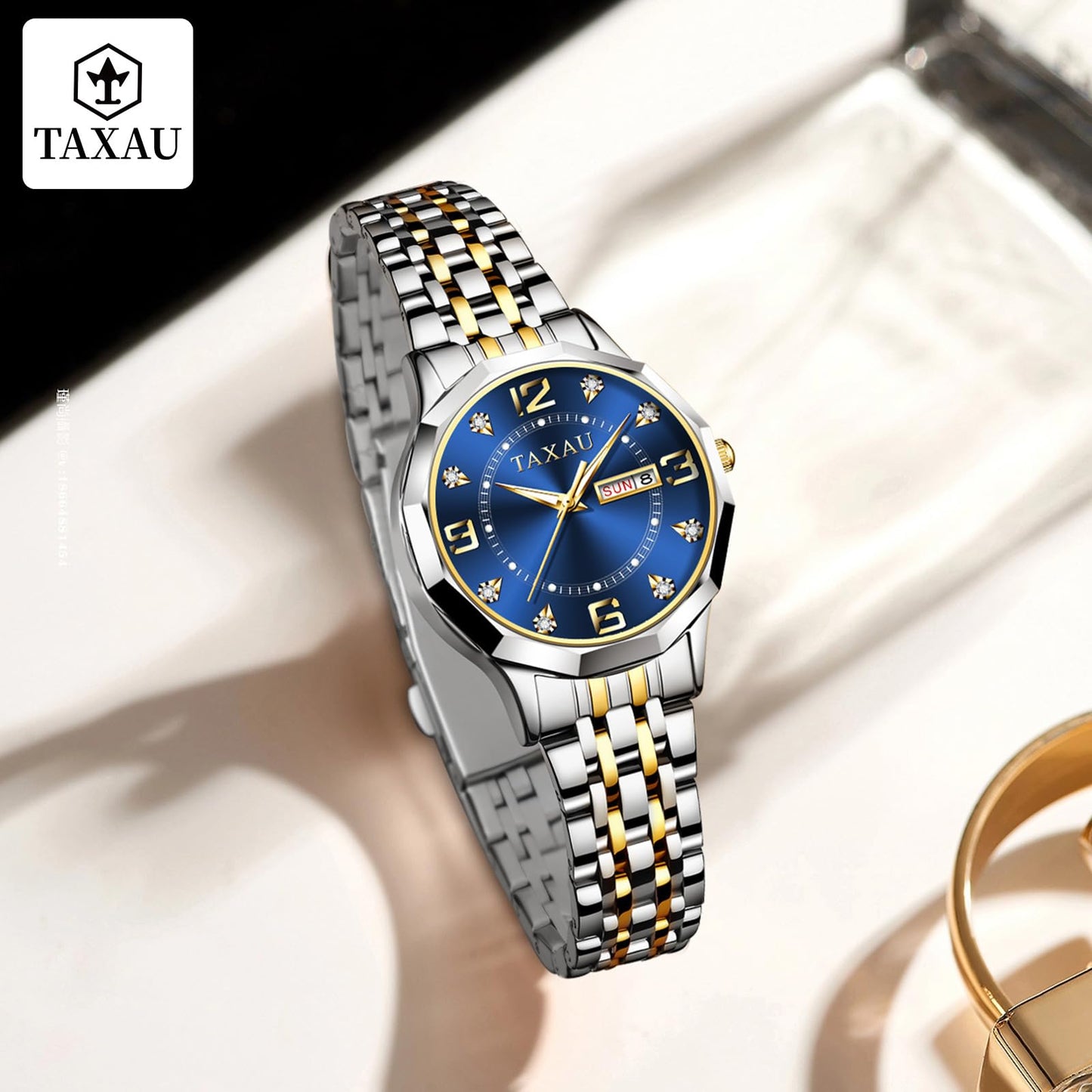 Taxau Uhr Frauen Luxus Edelstahl Uhren Frauen Kleid für Frauen wasserdichte Analog Quarz Damenuhren Klassische Reloj para Mujer