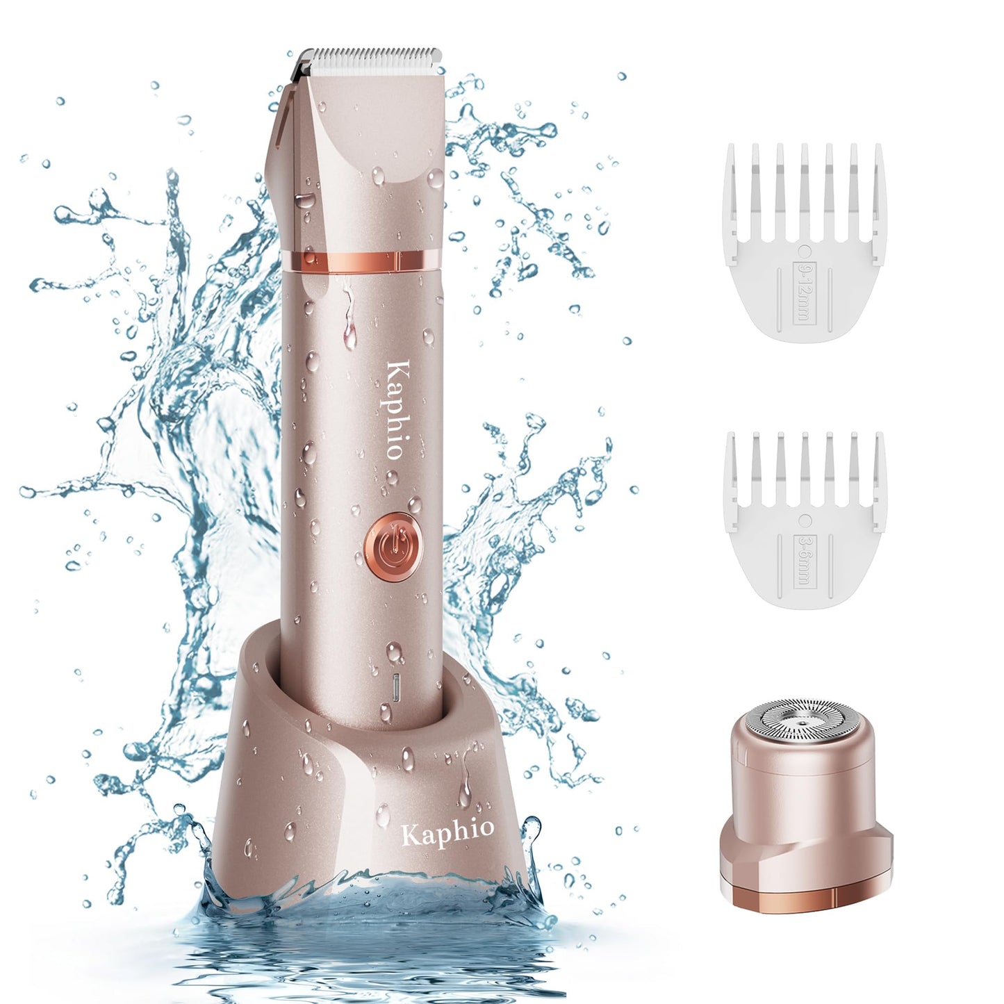 Bikini Trimmer für Frauen Schamhaare 2 in 1 Eletctric Rasierer für Frauen Wiederaufladbarer Eletctric Rasierer für Frauen IPX7 Wasserdicht Bikini Trimmer für Achselbein Arm Körper Gesicht (Roségold)