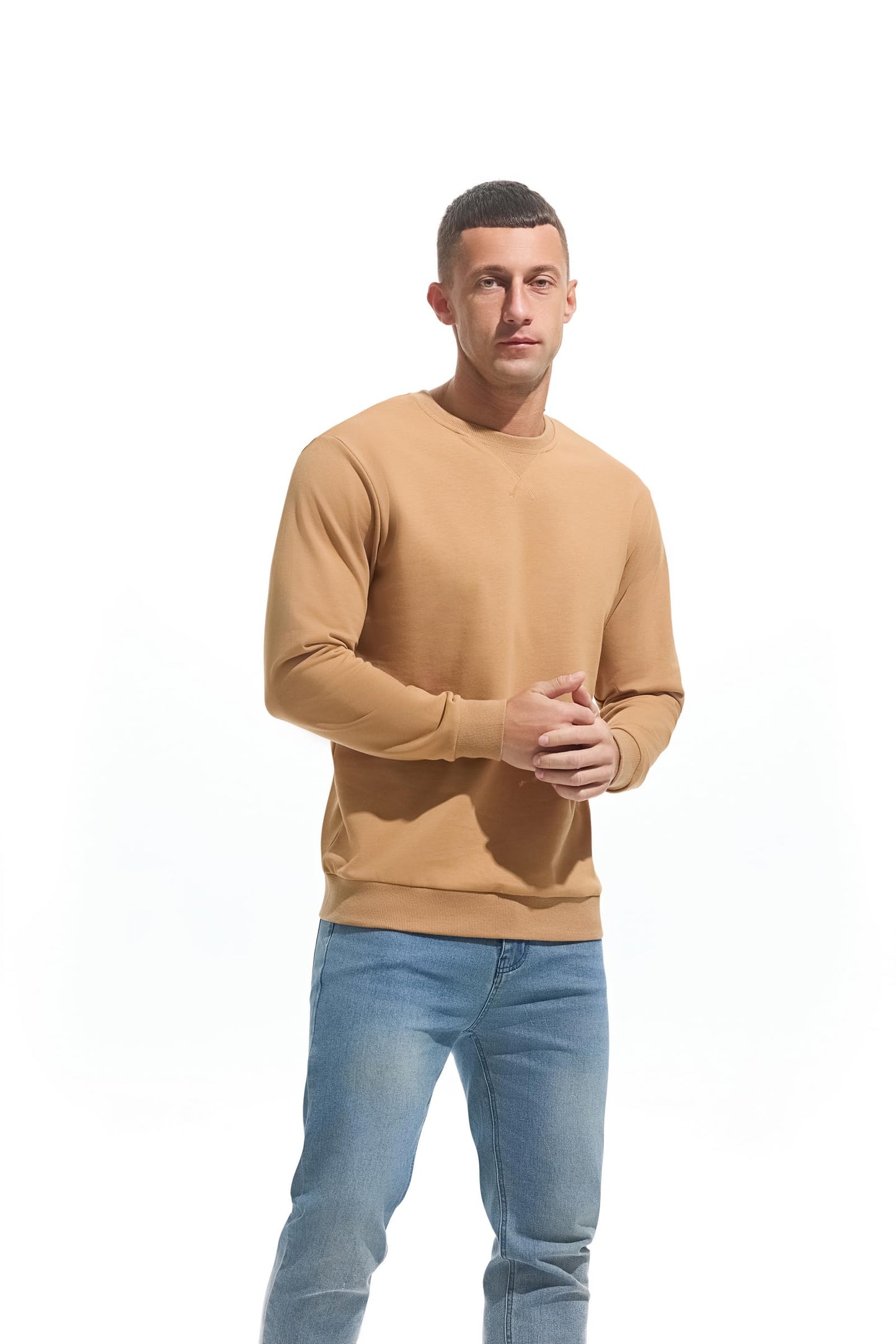 VEIISAR Men’s Basic Sweatshirt – Long Sleeve Crew Neck Pullover