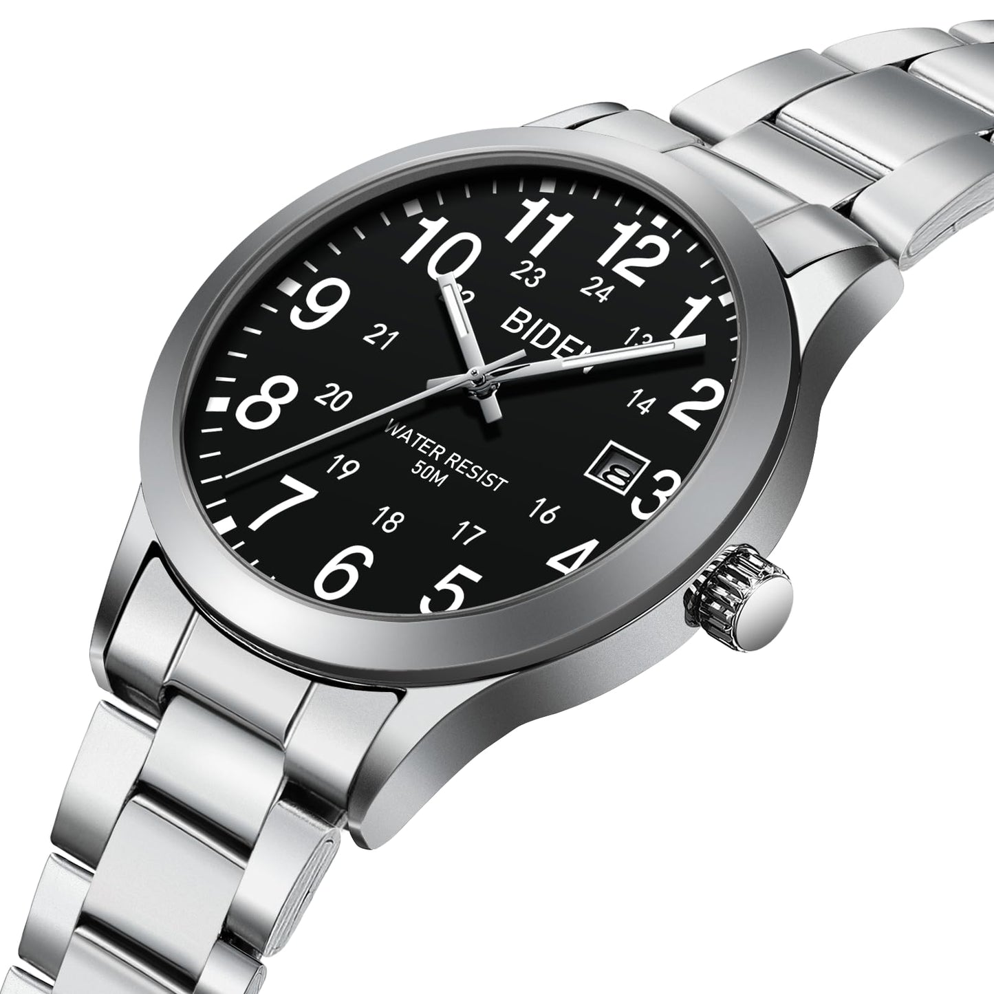 LN LENQIN Uhren Herren Edelstahl Uhren für Männer Analog Quarz Herren Uhr 30M Wasserdicht Armbanduhr Herren Mode Casual Designer Uhr