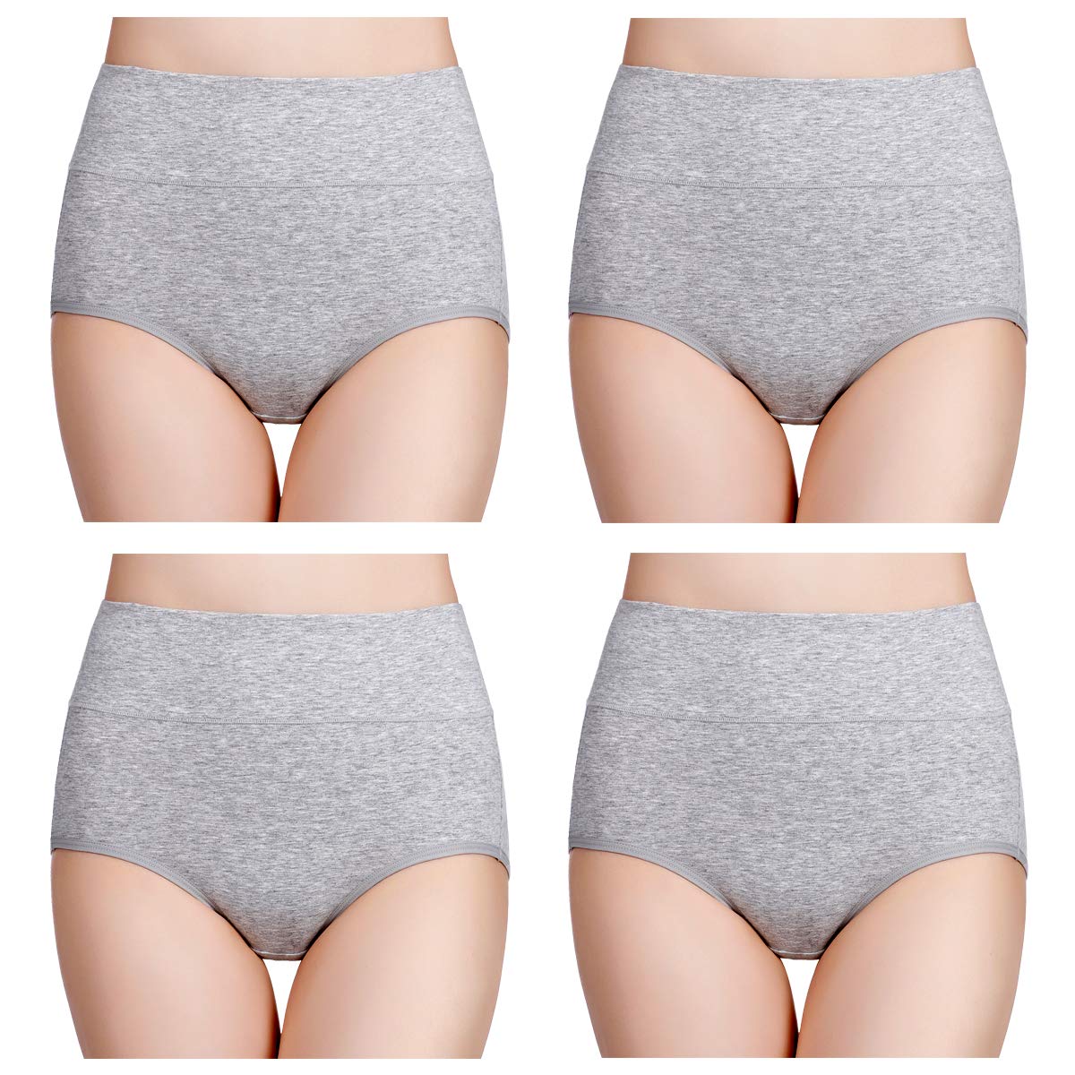 Wirarpa Women’s Cotton Underwear High Waist Briefs - Pack of 4