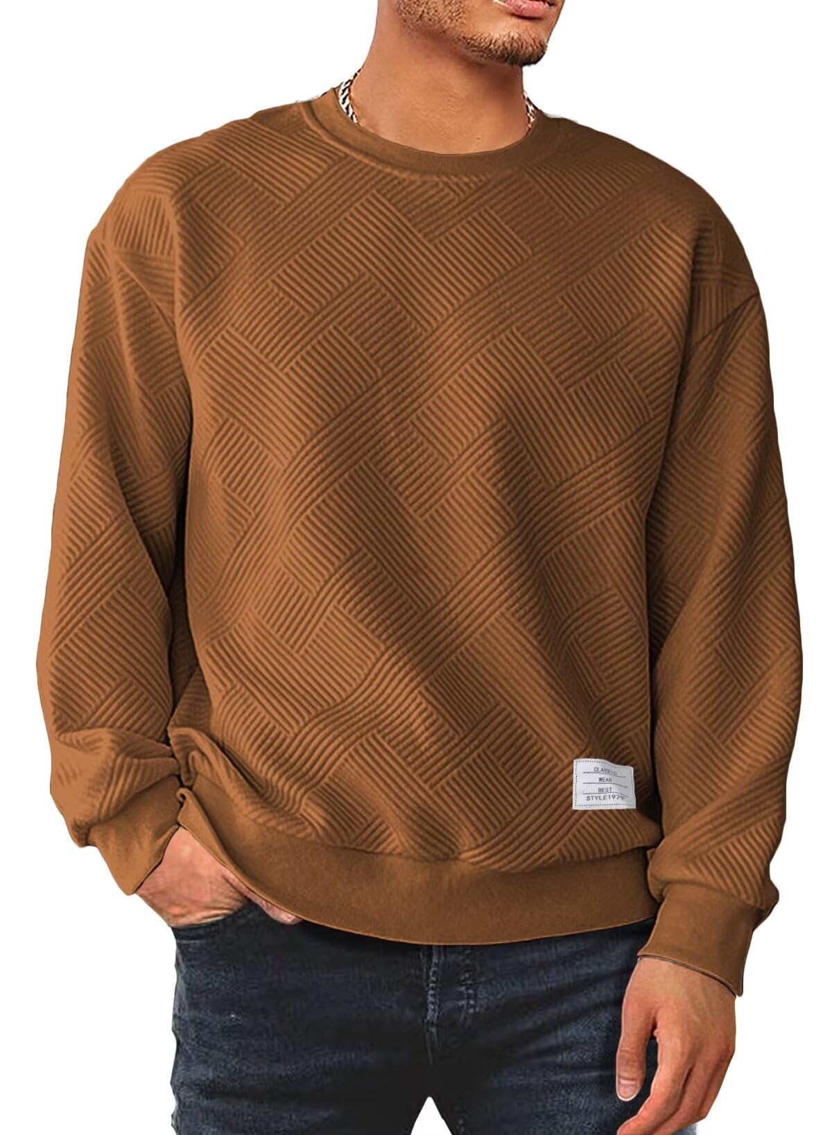 Men’s Crew Neck Colorblock Sweatshirt – Casual Raglan Pullover