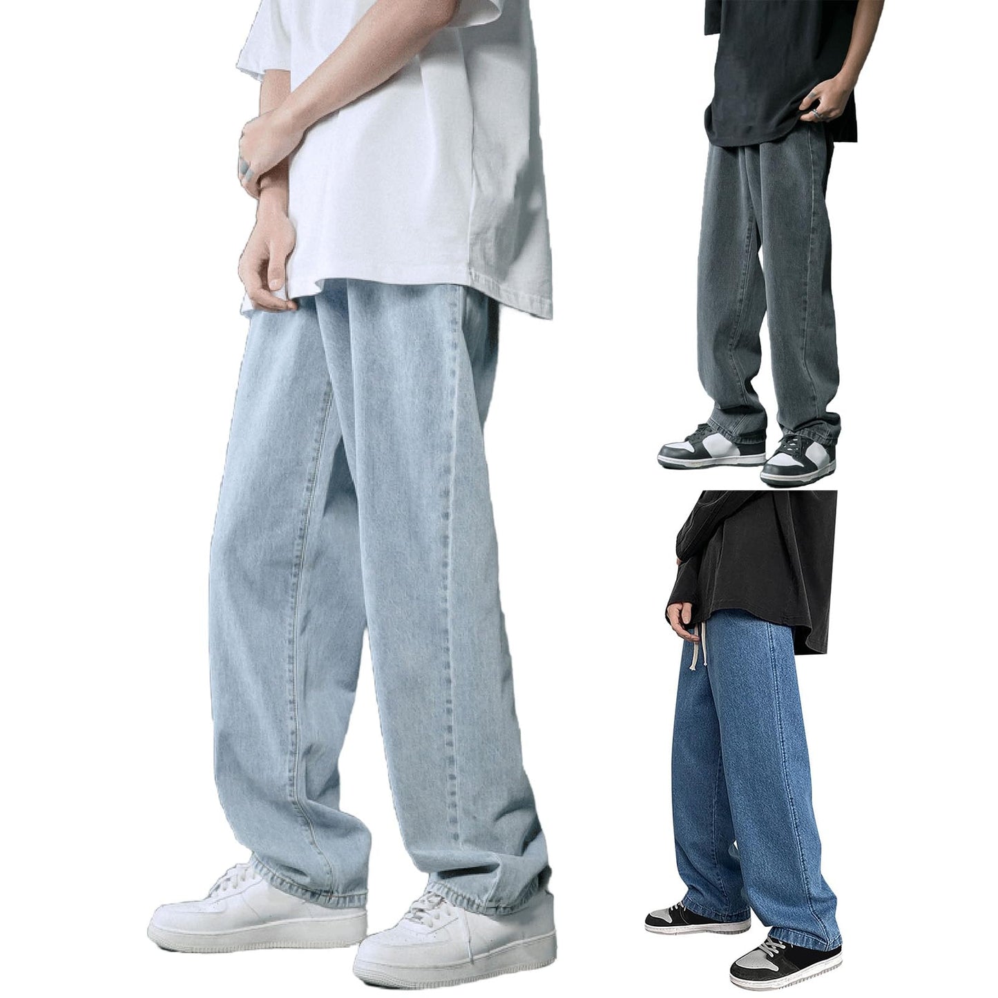 Men’s Baggy Y2K Vintage Jeans – Loose Fit Skateboard Streetwear Denim Pants