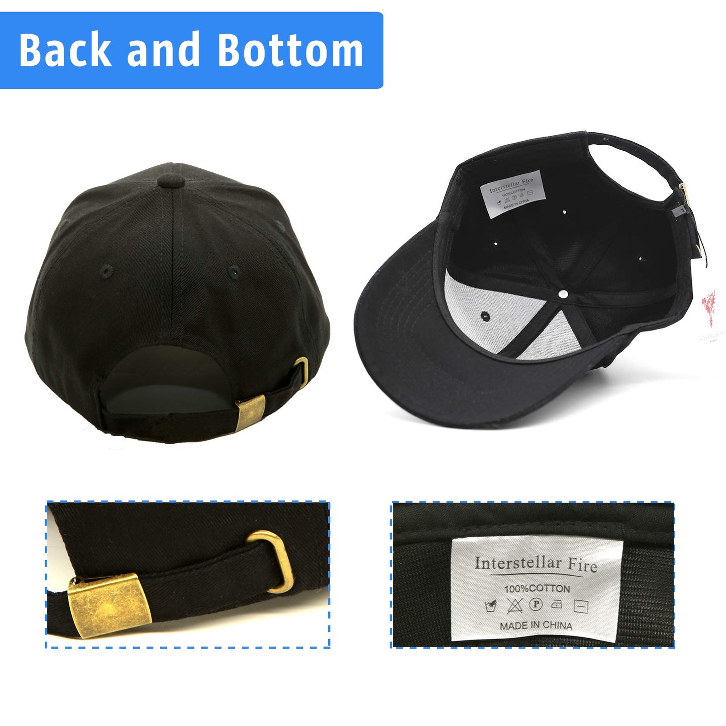 Interstellar Fire Baseballkappe für Herren und Damen, 100% Baumwolle, verstellbar, einfarbig, Unisex, Einheitsgröße, Sonnenmütze