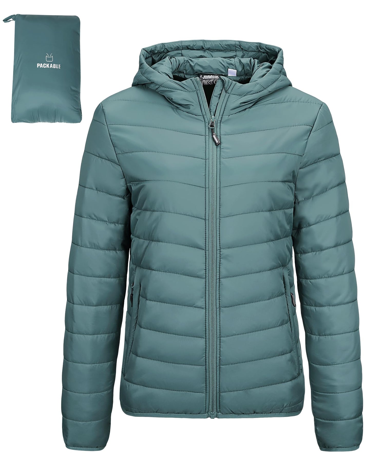 Outdoor Ventures Women’s Lightweight Hooded Puffer Jacket