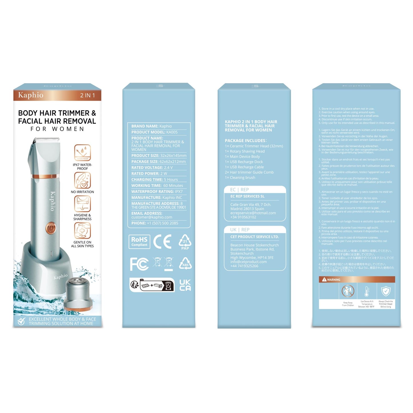 Bikini Trimmer für Frauen Schamhaare 2 in 1 Eletctric Rasierer für Frauen Wiederaufladbarer Eletctric Rasierer für Frauen IPX7 Wasserdicht Bikini Trimmer für Achselbein Arm Körper Gesicht (Roségold)