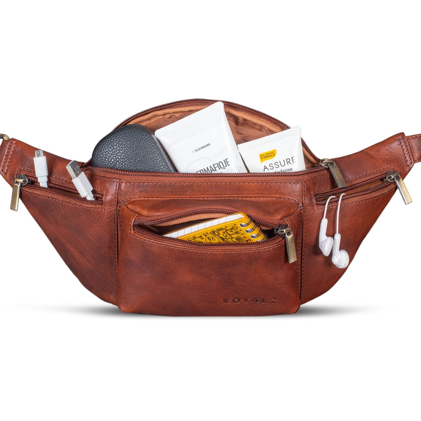 'Laguna' Leather Waist Bag – Vintage Style Crossbody Bag for Men & Women