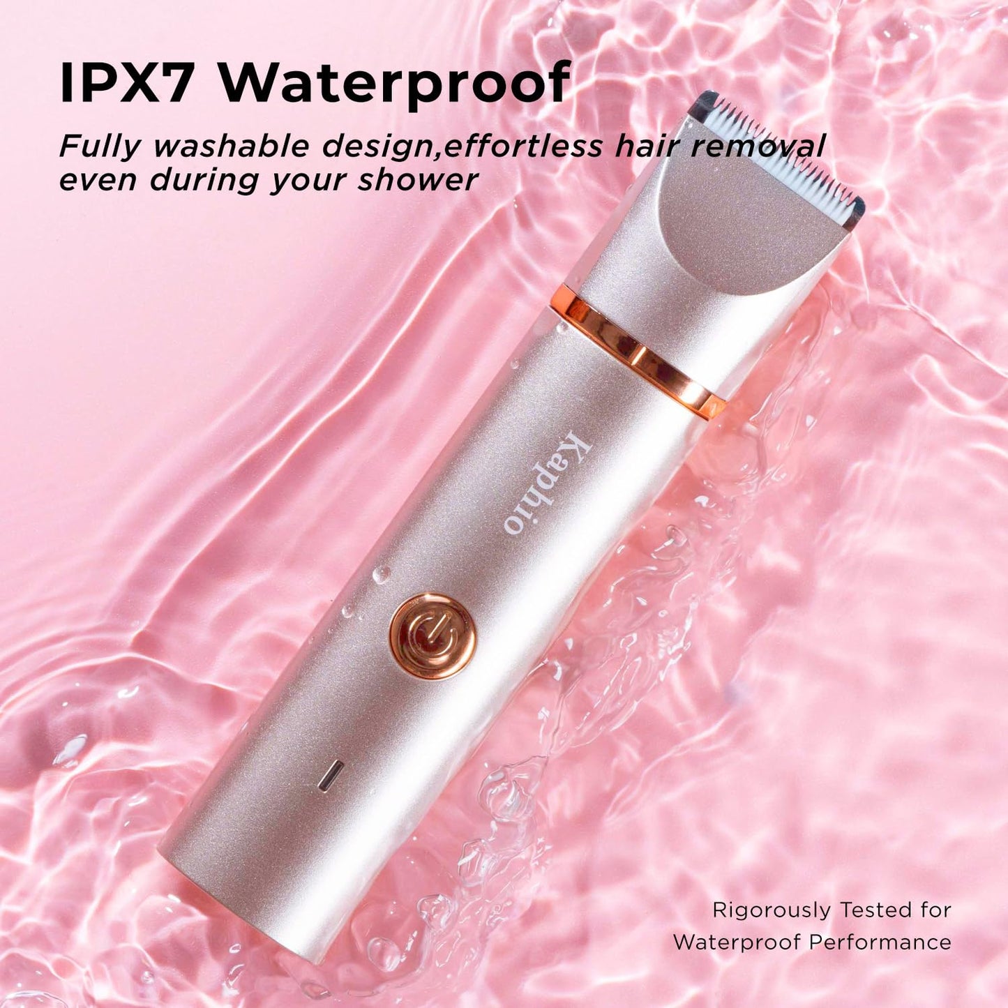 Bikini Trimmer für Frauen Schamhaare 2 in 1 Eletctric Rasierer für Frauen Wiederaufladbarer Eletctric Rasierer für Frauen IPX7 Wasserdicht Bikini Trimmer für Achselbein Arm Körper Gesicht (Roségold)