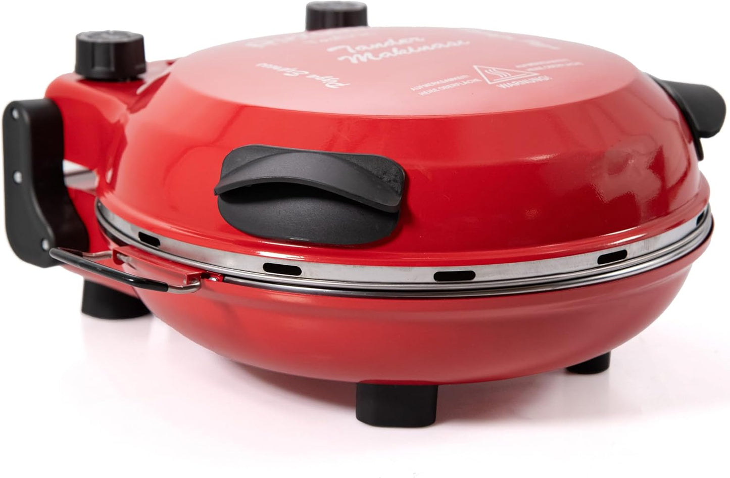TruWare Pizzaofen elektrisch bis 400 Grad | Elektrischer Pizzabäcker mit Pizza-Schieber Steinplatte und Backblech | 32 cm Pizzastein