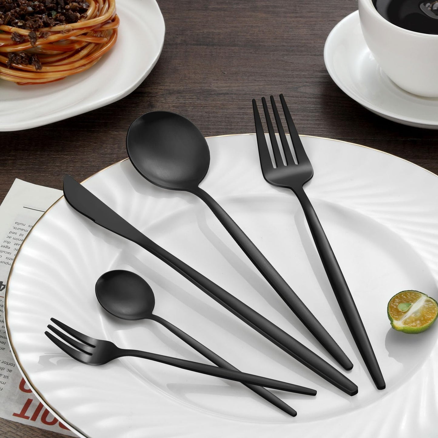 BEWOS 36-teiliges Besteck set mit Steakmesser Service für 6, Premium-Edelstahl-Bestecksets für Haus & Küche, Hochwertiges Messer-Löffel-Gabel-Besteck-Set Hochglanzpoliert, Spülmaschinenfest