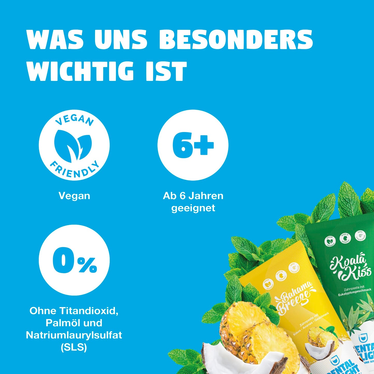 DENTAL DELIGHT Polar Punch Zahnpasta (TESTSIEGER), Vegane Zahnpasta mit Geschmack, Zahncreme (Minze, 4er Pack)