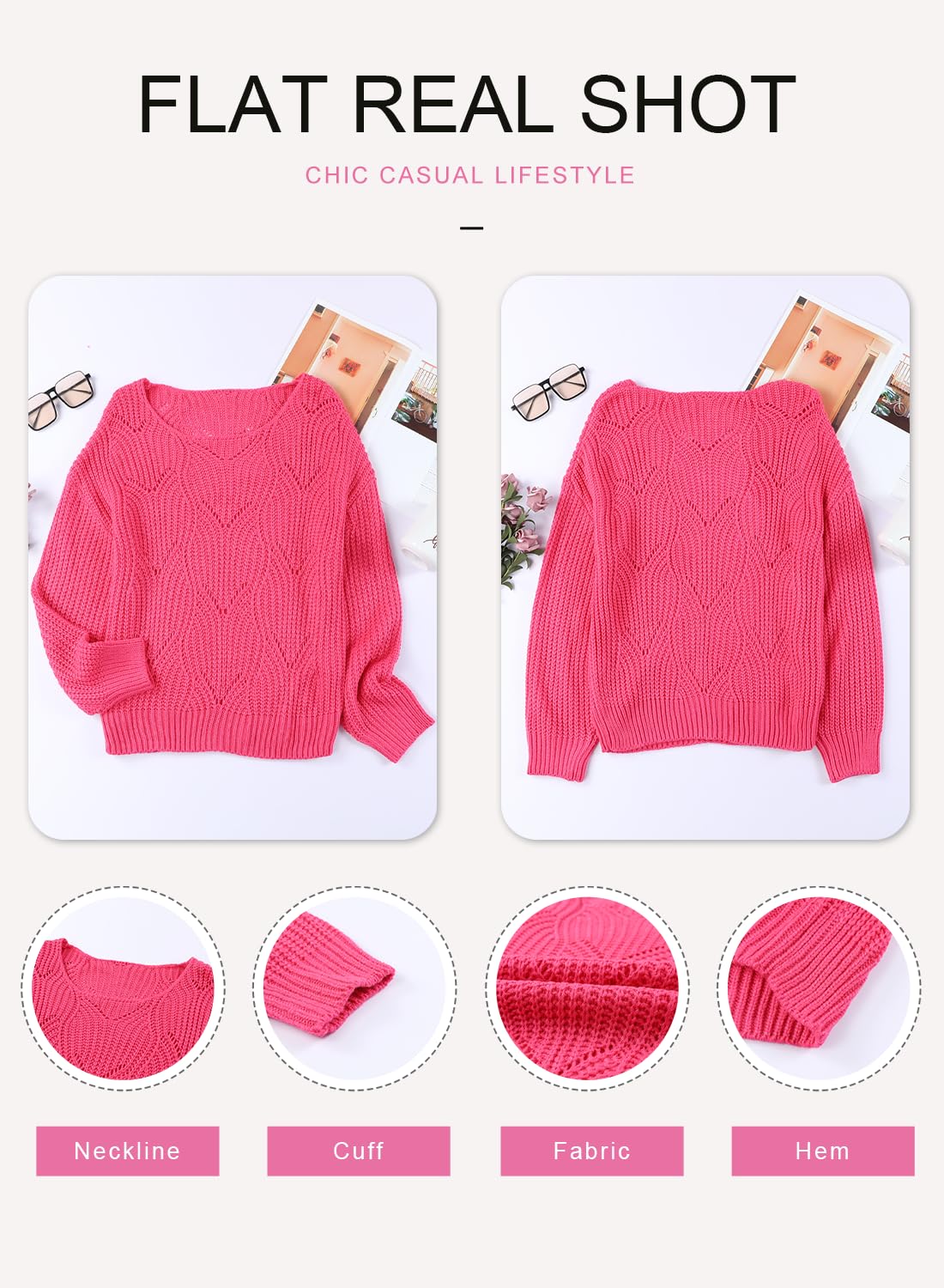 Dokotoo Women’s Knit Sweater – Elegant Crewneck Pullover