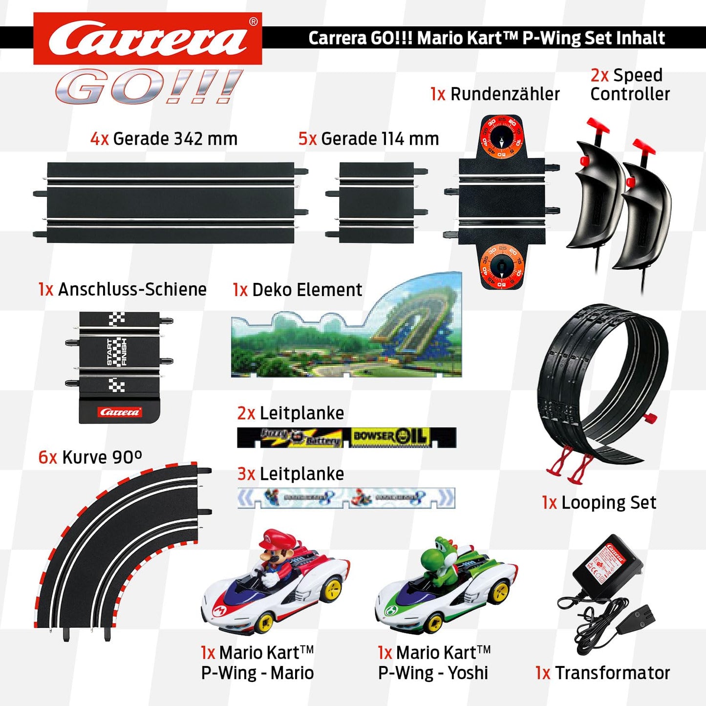 Carrera - 20062492 - Carrera 20062492 Nintendo Mario Kart 8, Mehrfarbig, 58 x 10 x 40 cm