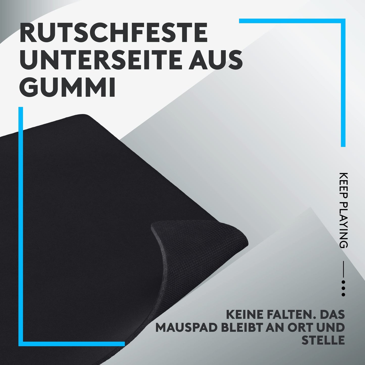 Logitech G G240 Stoff-Gaming-Mauspad, optimiert für Gaming-Sensoren, mäßige Oberflächenreibung, rutschfeste Mausmatte, Mac- und PC-Gaming-Zubehör, 340 x 280 x 1 mm