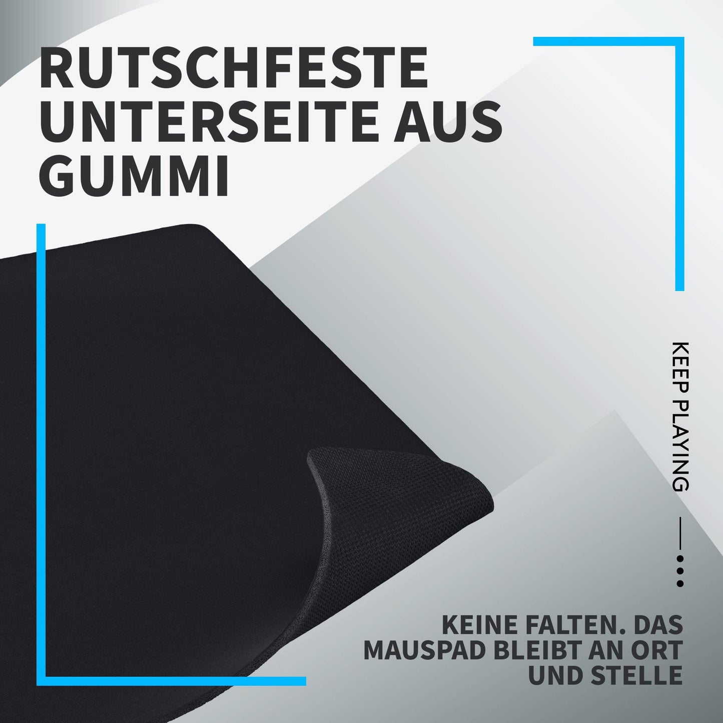 Logitech G G240 Stoff-Gaming-Mauspad, optimiert für Gaming-Sensoren, mäßige Oberflächenreibung, rutschfeste Mausmatte, Mac- und PC-Gaming-Zubehör, 340 x 280 x 1 mm