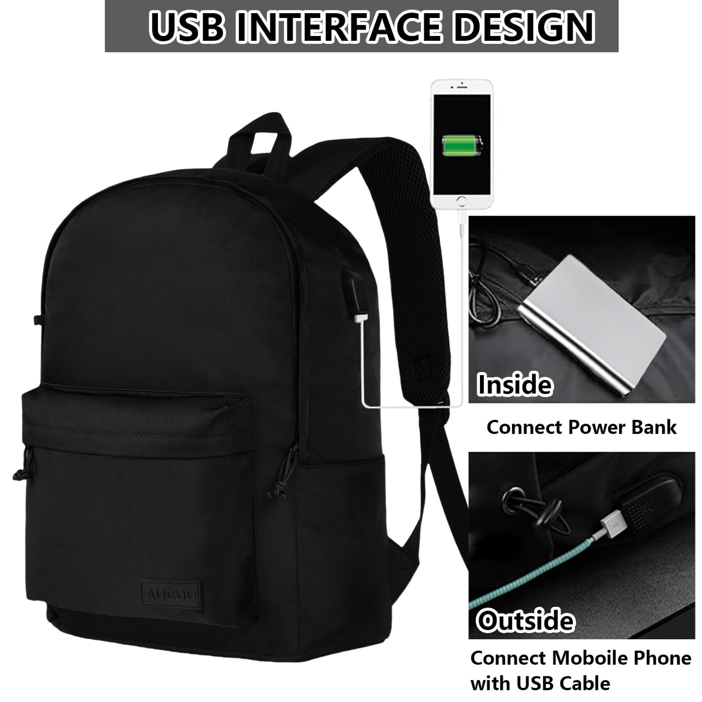 Water-Resistant 15.6" Laptop Backpack – Casual School Backpack