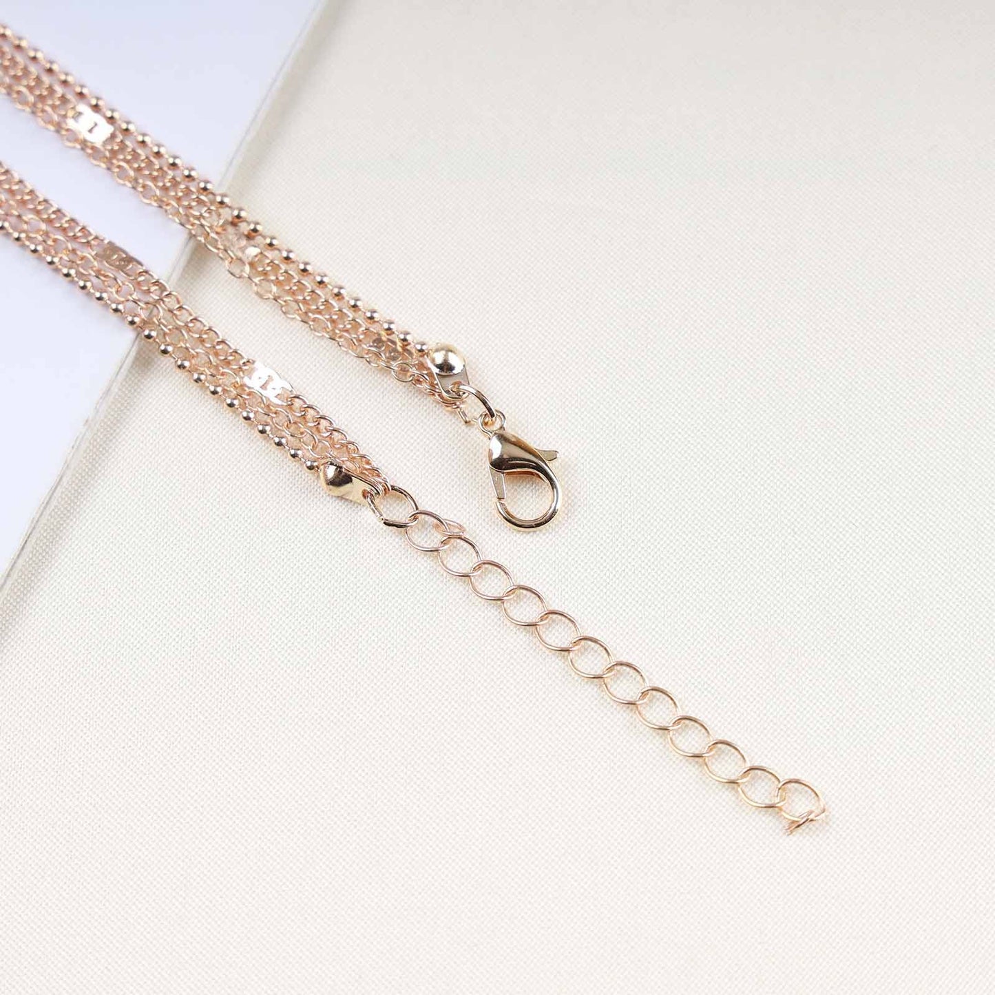 Dervivea Boho Layered CZ Crystal Necklace