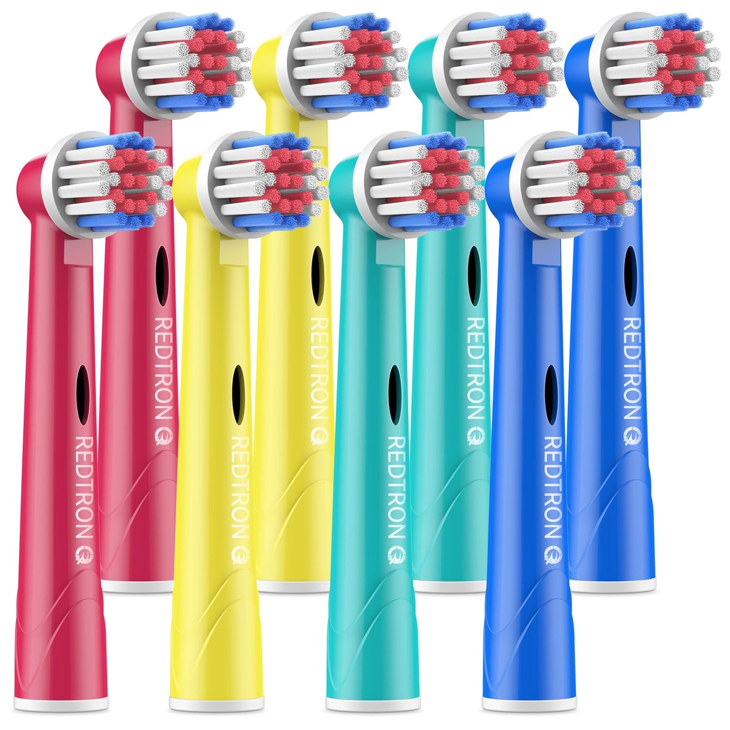 REDTRON-Kinderzahnbürstenköpfe für Oral B, Zahnbürstenköpfe für oral b Tiefen-und Präzisionsreinigung, mehrfarbige elektrische Bürstenköpfe für Kinder (4er-Pack)