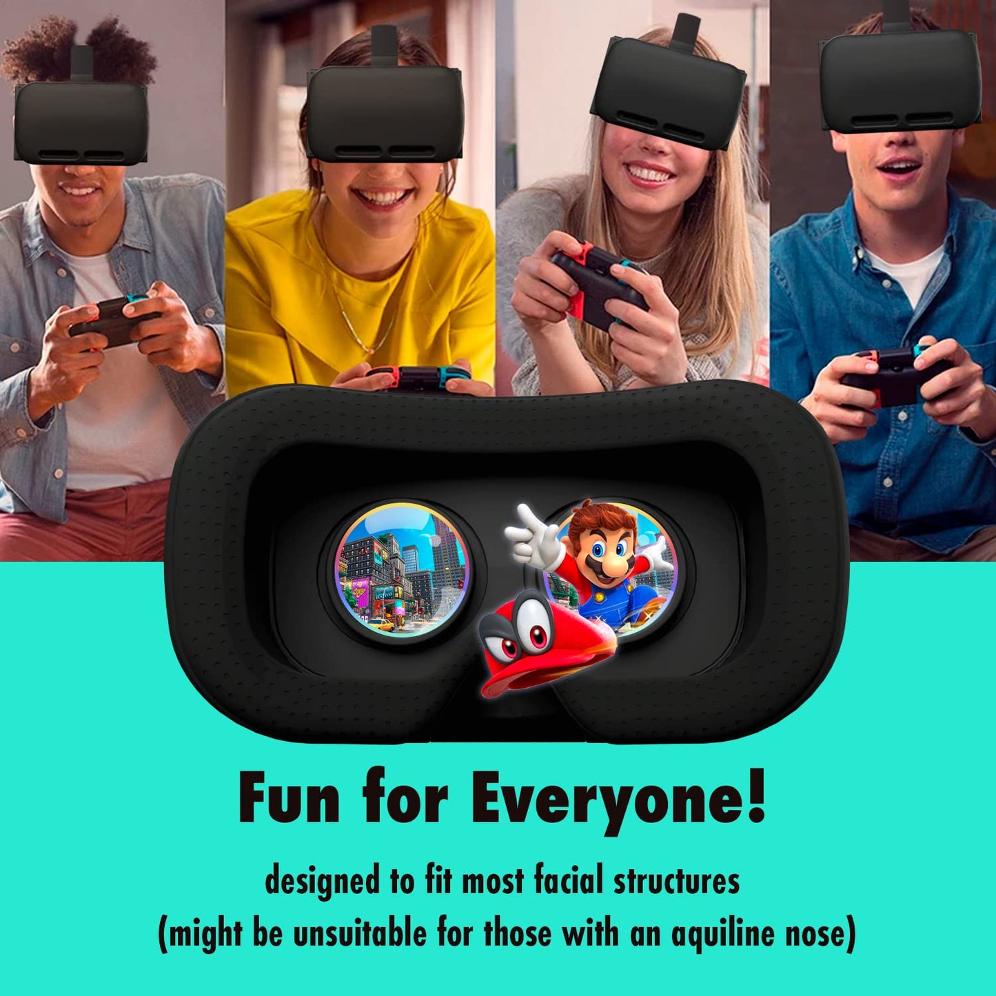 Orzly VR Brille für Nintendo Switch/Switch OLED Konsole Modell fur 3D Virtual Reality Headset Spiele Zubehör Set- Geschenkbox-Edition Schwarz
