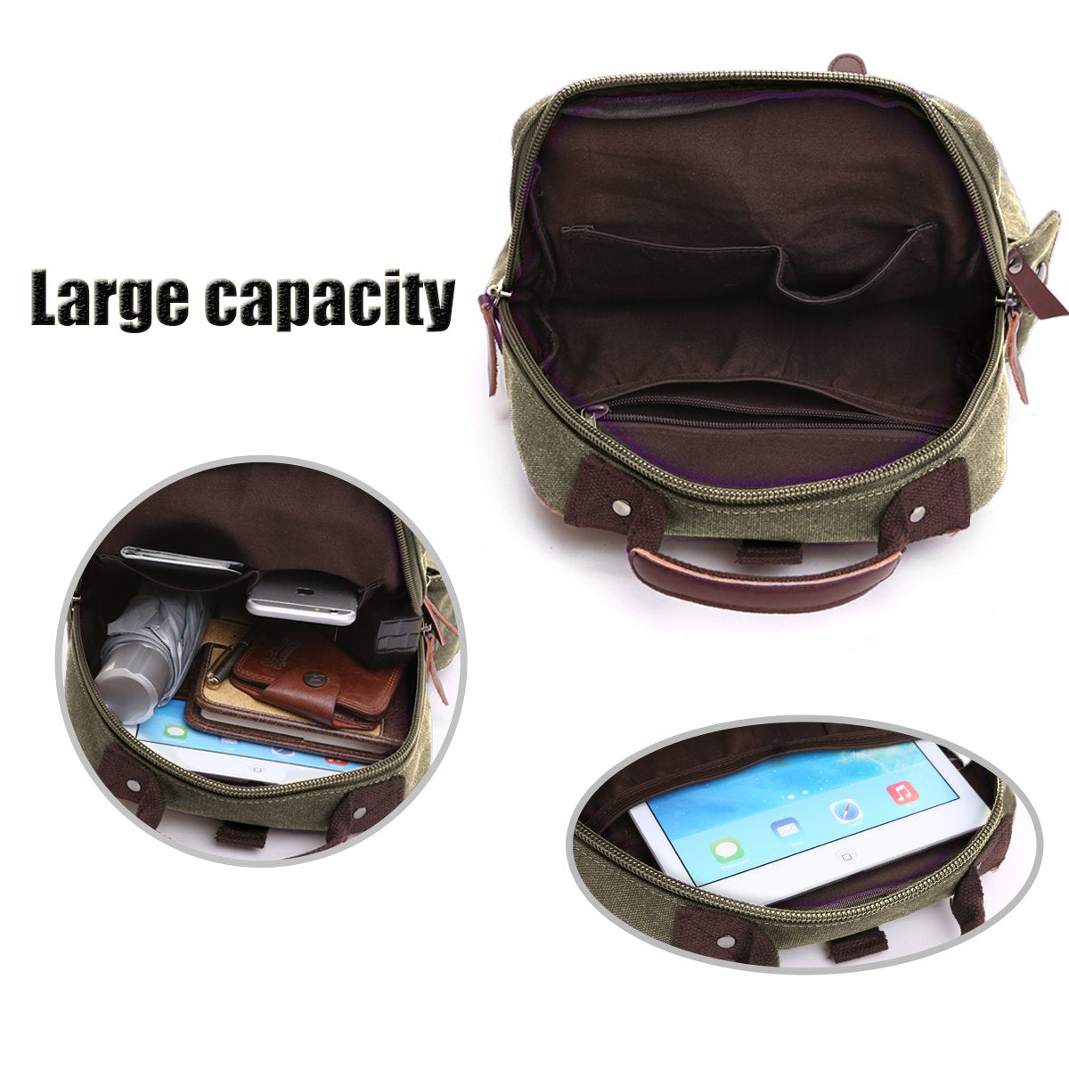 LOSMILE Vintage Canvas Backpack for Men & Women