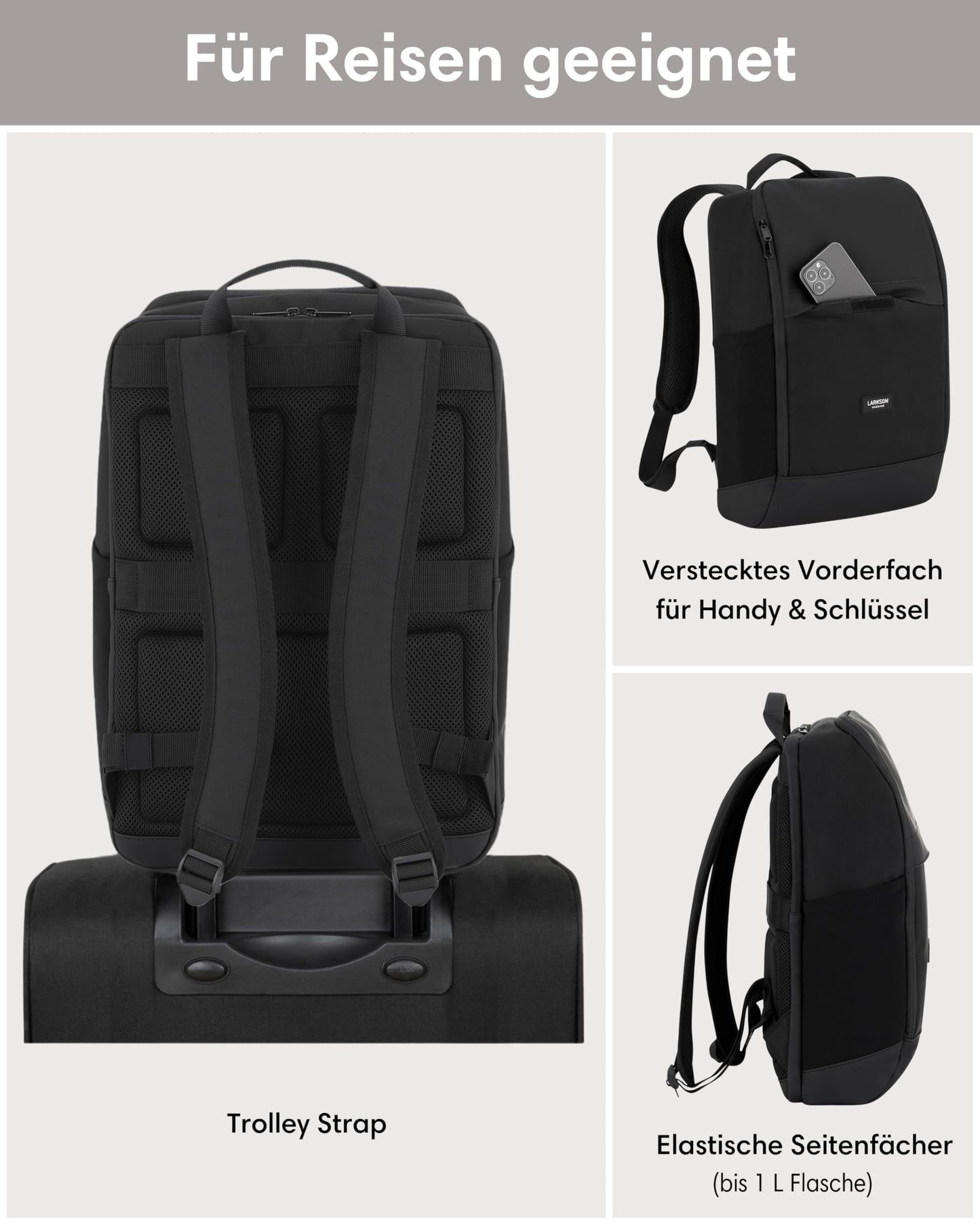 Larkson Niklas Laptop Backpack 16" – Business, Travel & Work Backpack for Men & Women