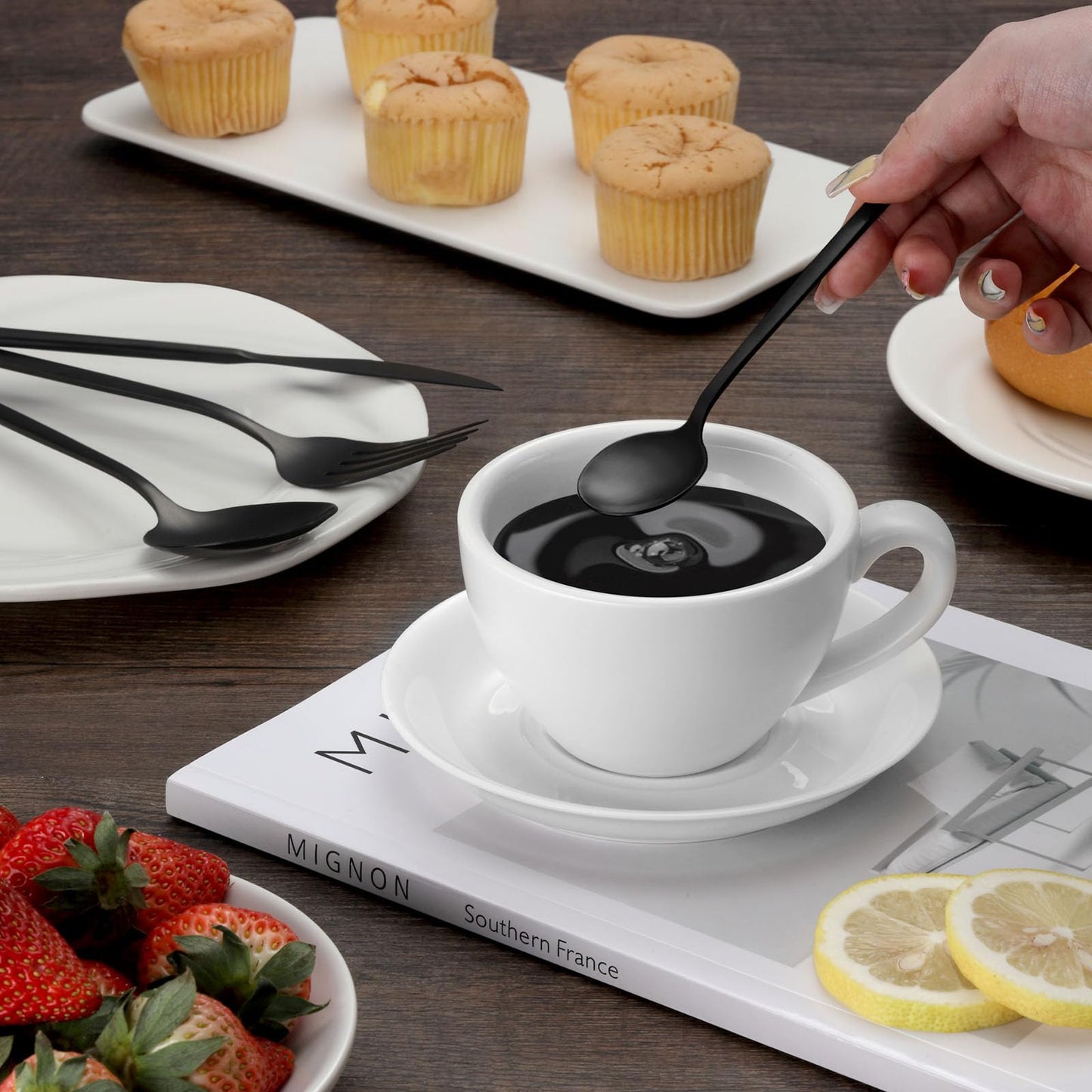 BEWOS 36-teiliges Besteck set mit Steakmesser Service für 6, Premium-Edelstahl-Bestecksets für Haus & Küche, Hochwertiges Messer-Löffel-Gabel-Besteck-Set Hochglanzpoliert, Spülmaschinenfest