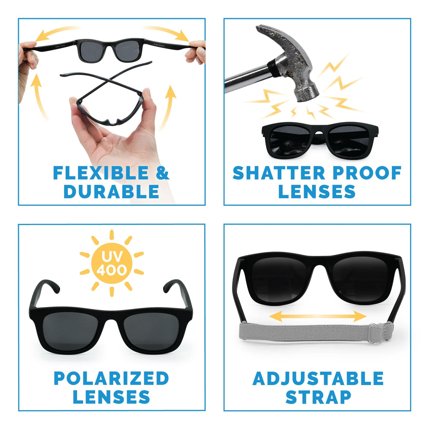 Jan & Jul Kinder UVA UVB-Schutz Flexible Sonnenbrille