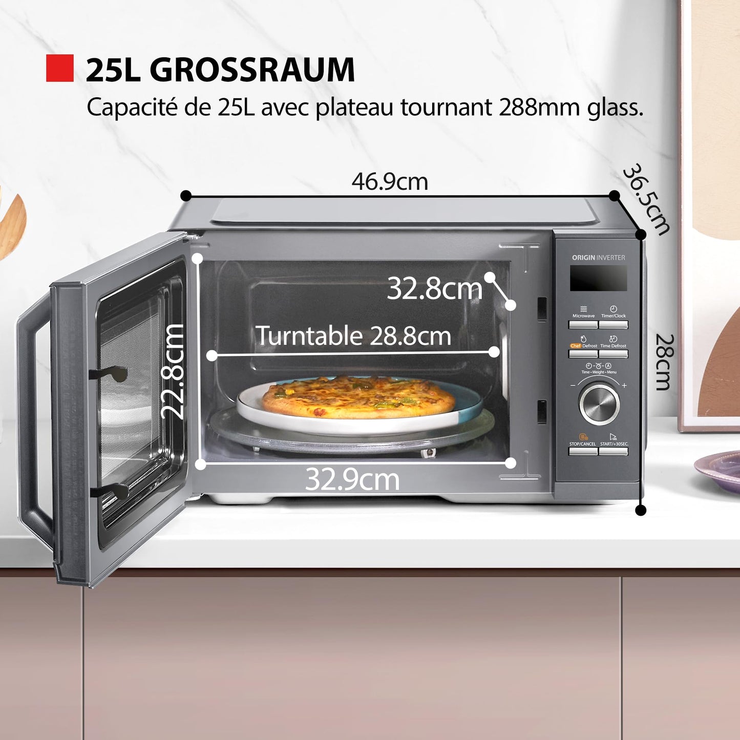 Toshiba MW2-MG20PF(BK)/GE Mikrowellenherd 800 W mit knuspriger Grill- & Kombigarfunktion, 5 Leistungsstufen, 1000 W Grillleistung, Schwarz