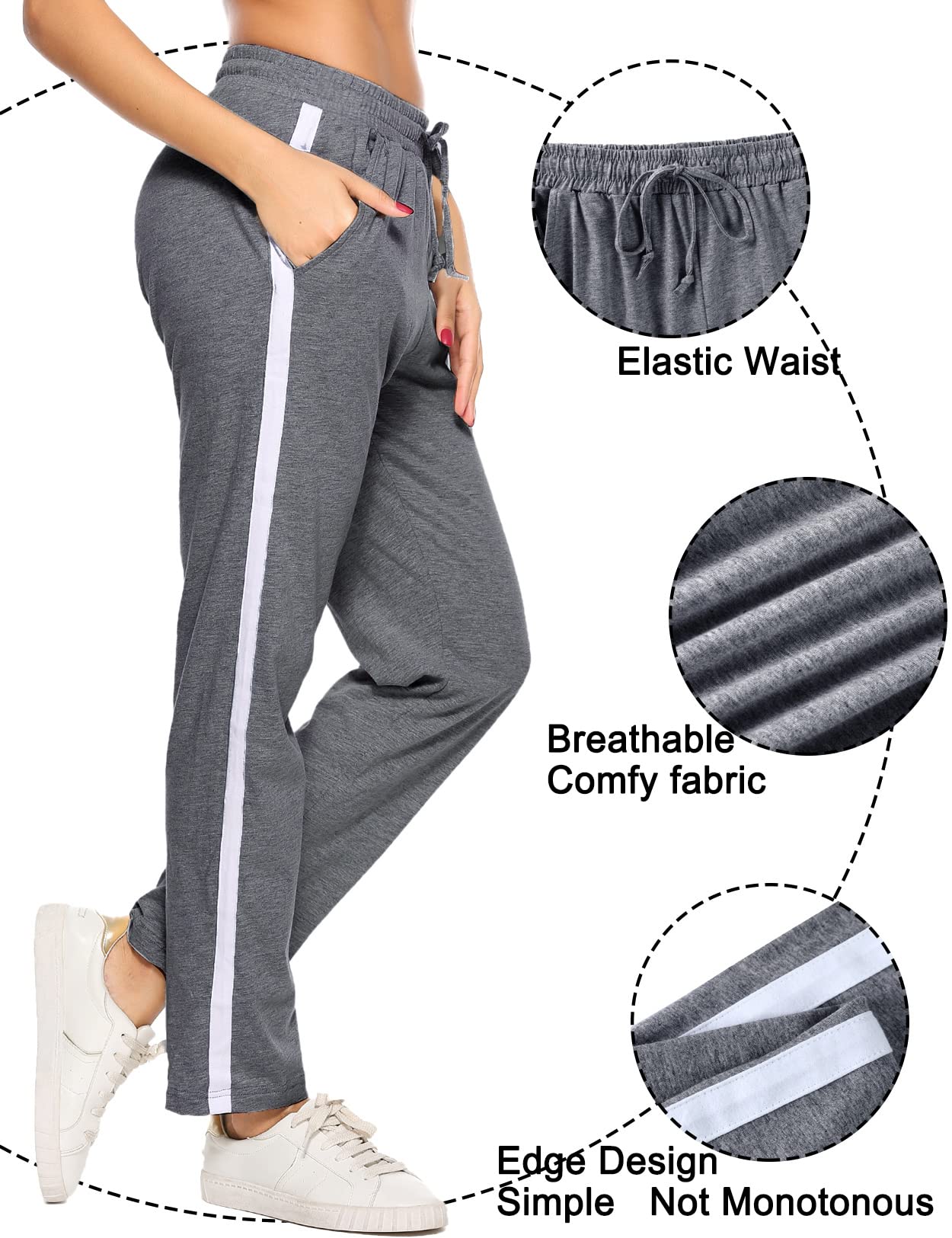 Irdcomps Women’s Jogging Pants – Cotton Wide Leg Sweatpants