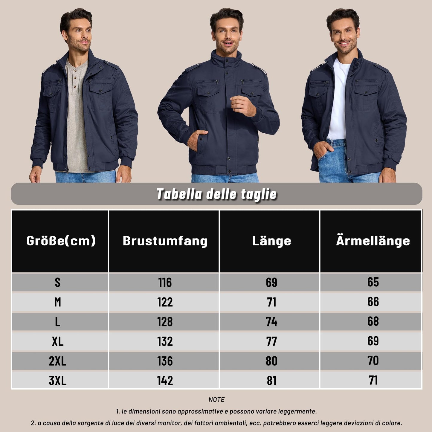KEFITEVD Men’s Winter Fleece Jacket – Sherpa Lined Military Field Coat