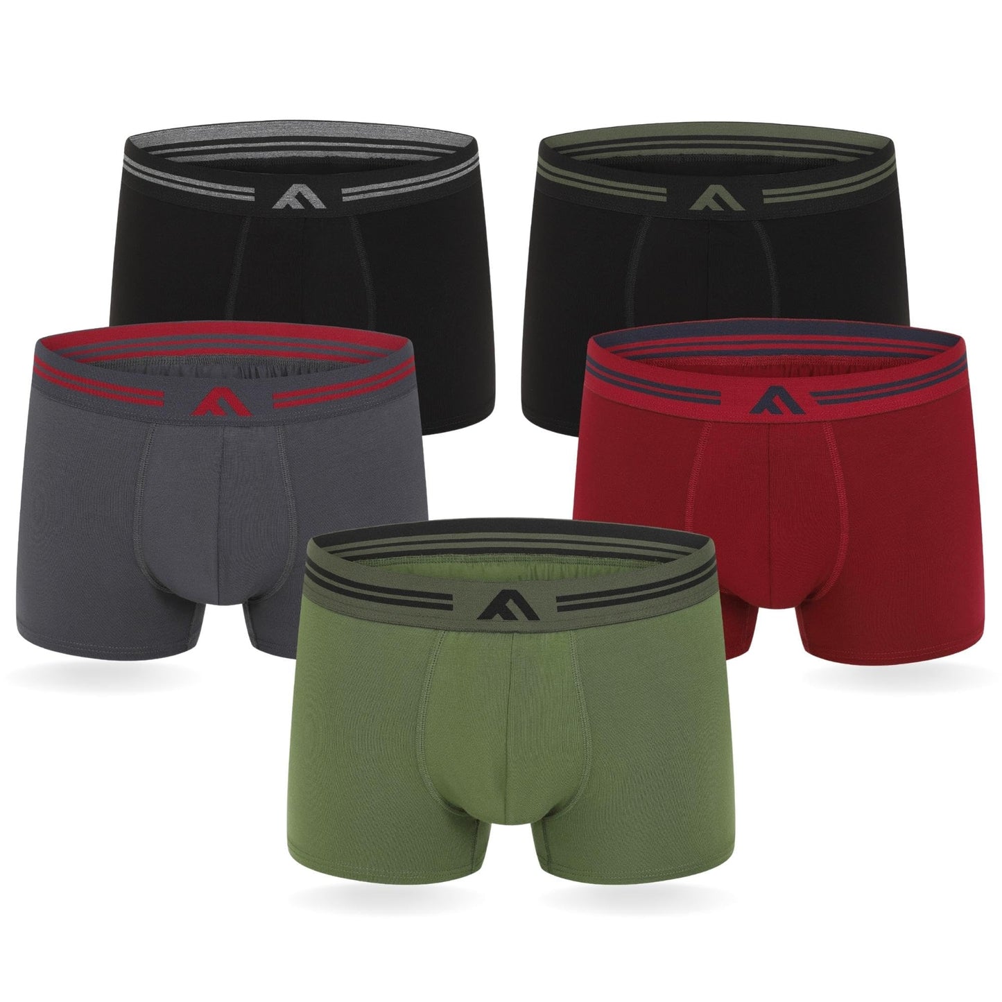 FM London 5-Pack Bamboo Men’s Boxer Shorts with Stretch-Fit Design