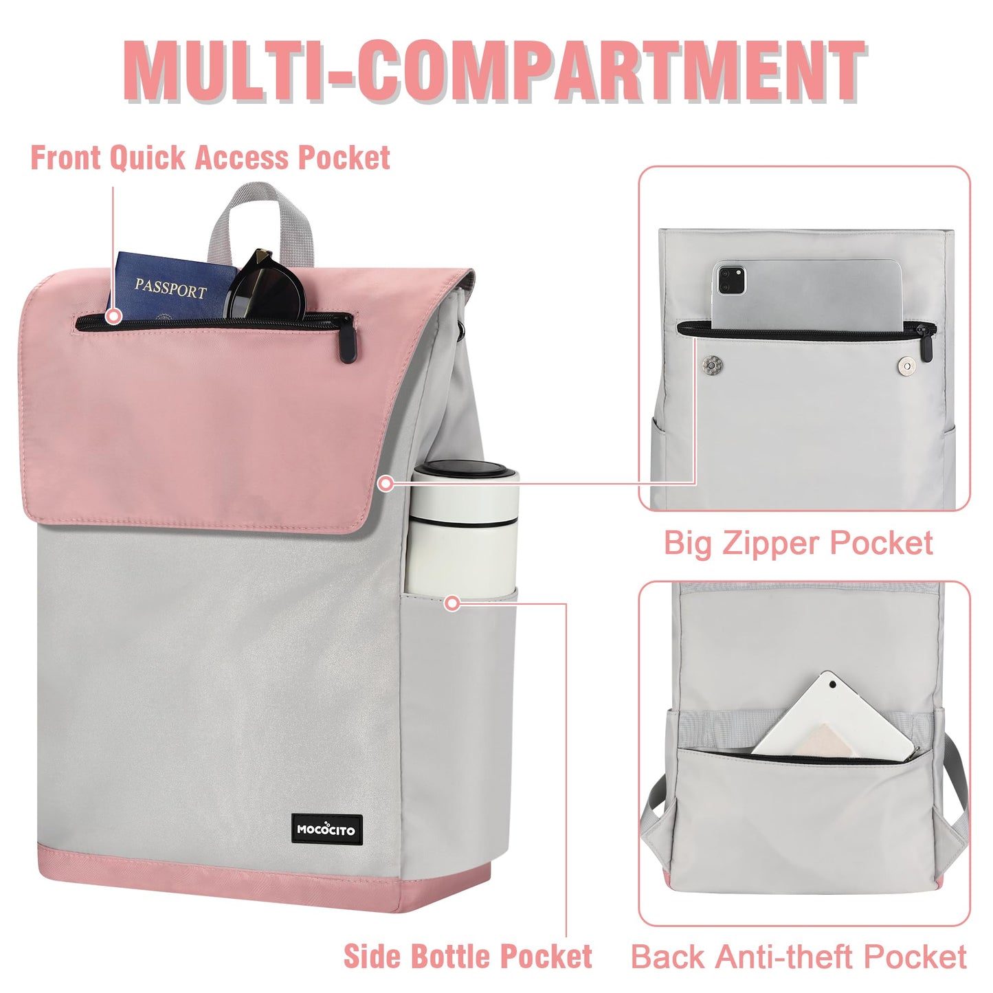 MOCOCITO Women's Backpack, Daypack, Laptop Backpack