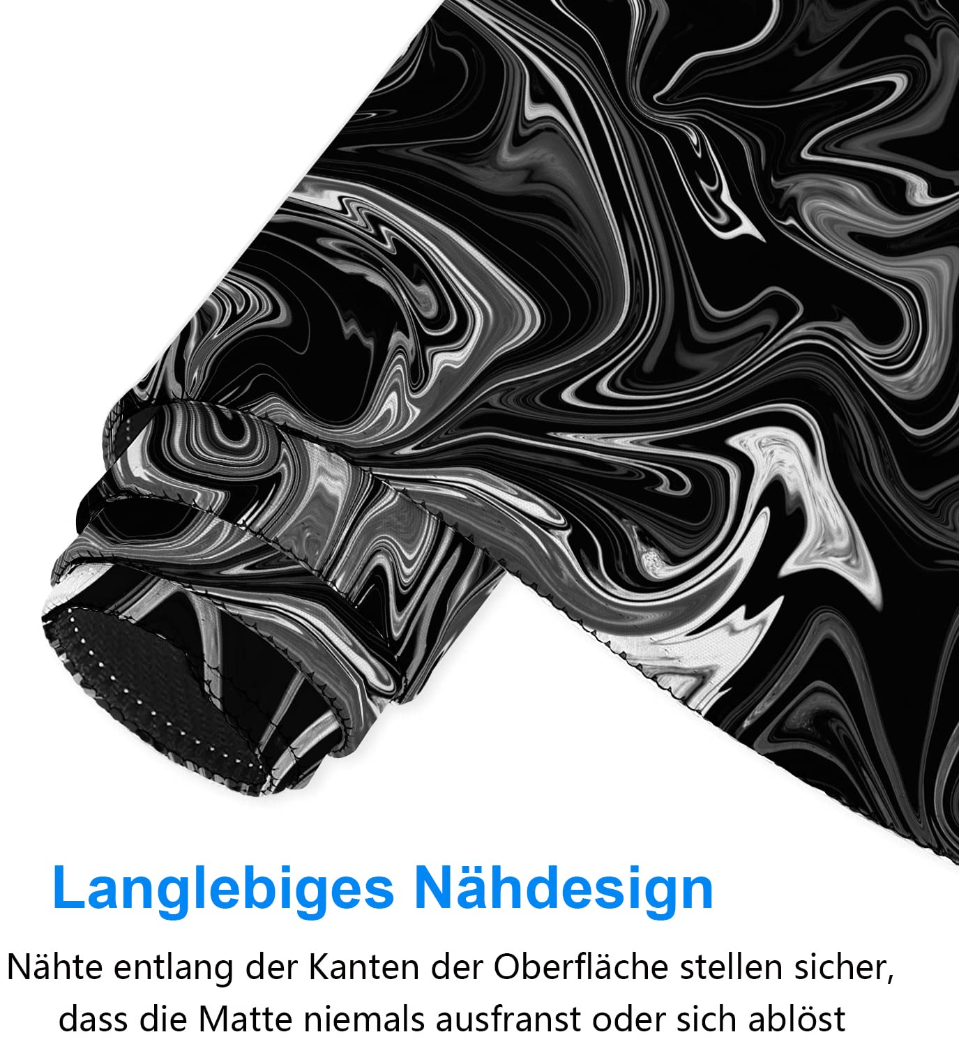 Owege Gaming Mauspad XXL 900 x 400 mm Artistic Curve Mousepad Groß Vernähte Kanten WassXerdicht Anti-Rutsch für PC, MacBook,Laptop Verbessert Präzision und GeschwindigkeiX