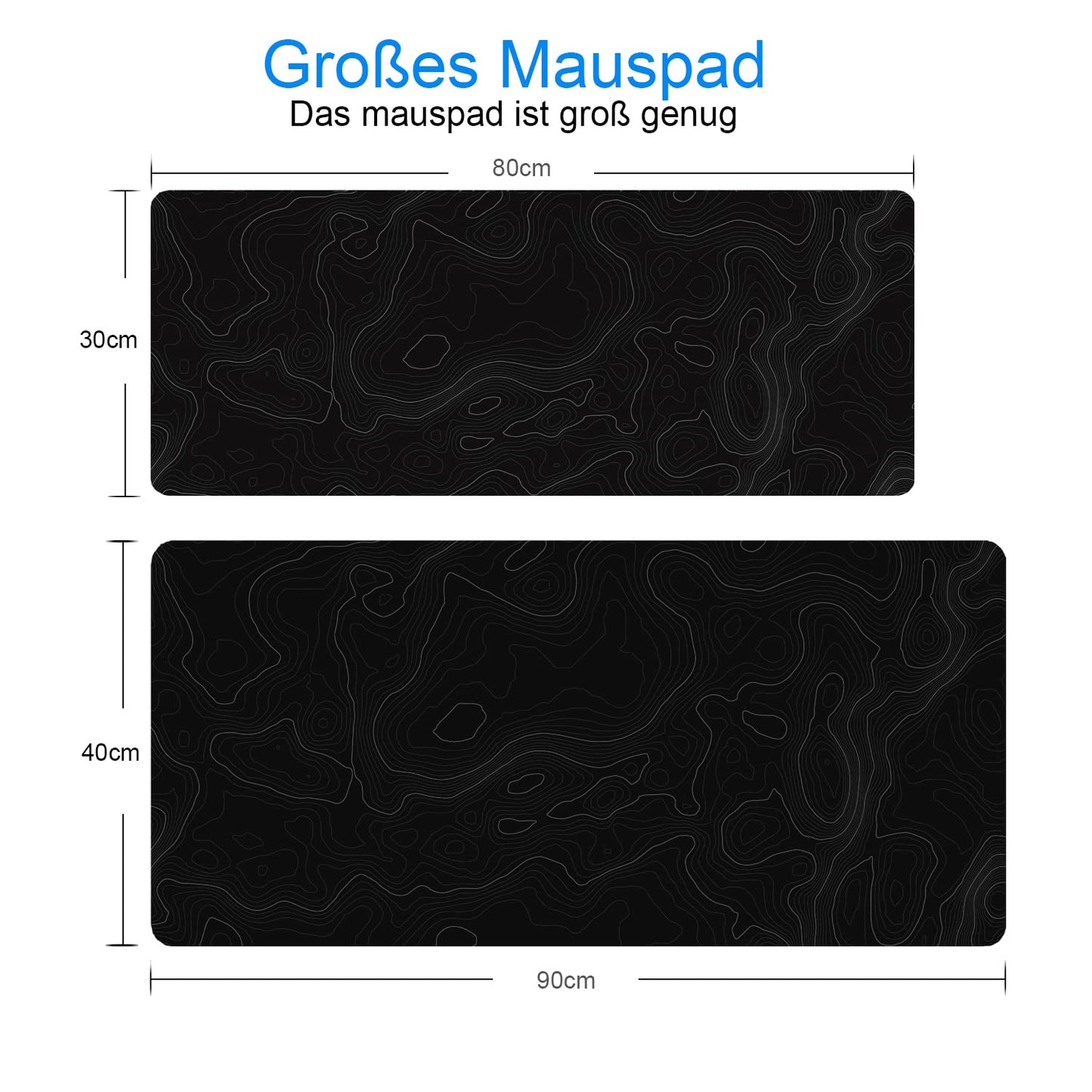 Owege Gaming Mauspad XXL 900 x 400 mm Artistic Curve Mousepad Groß Vernähte Kanten WassXerdicht Anti-Rutsch für PC, MacBook,Laptop Verbessert Präzision und GeschwindigkeiX