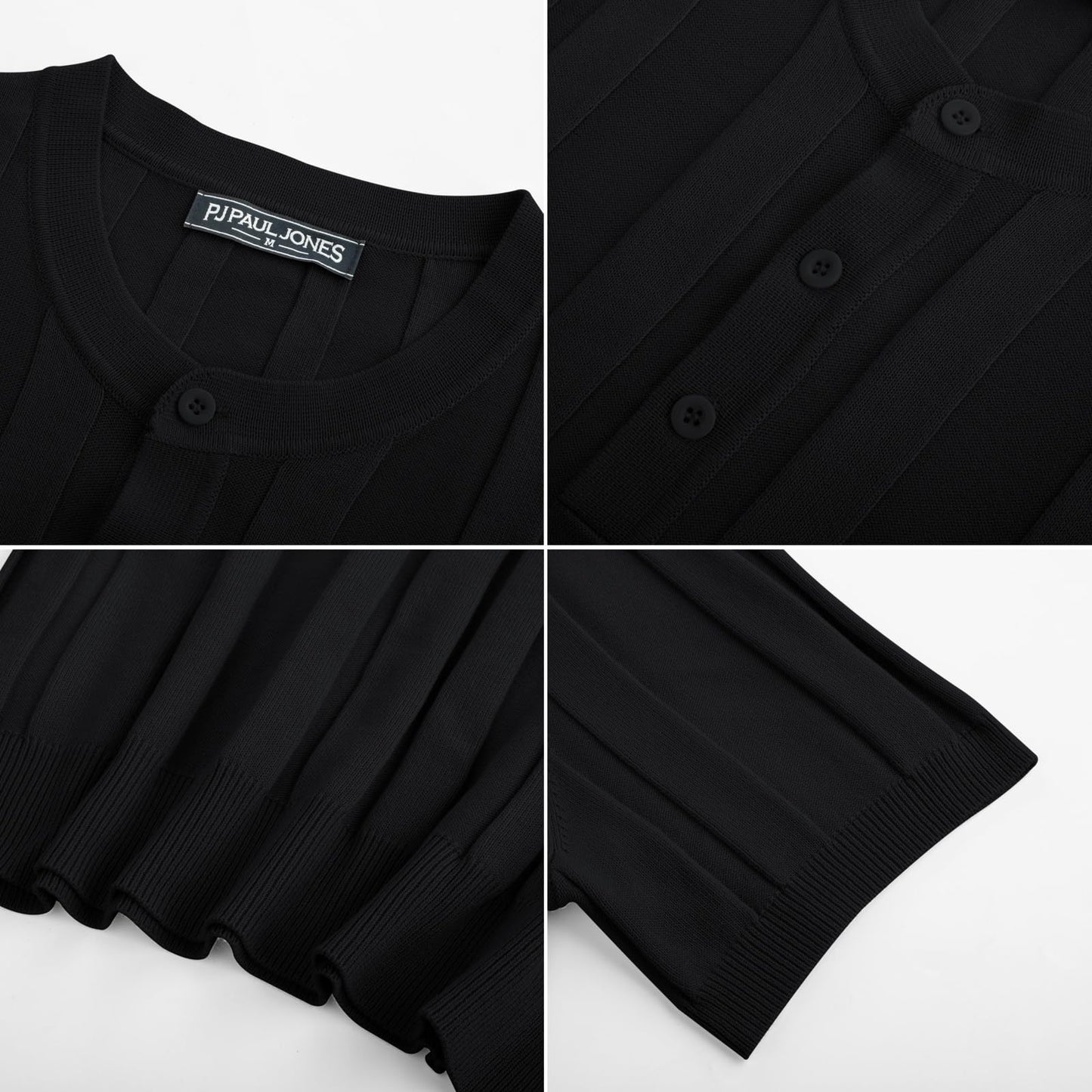 Men’s Henley Knit T-Shirt – Short Sleeve Summer Casual Tee