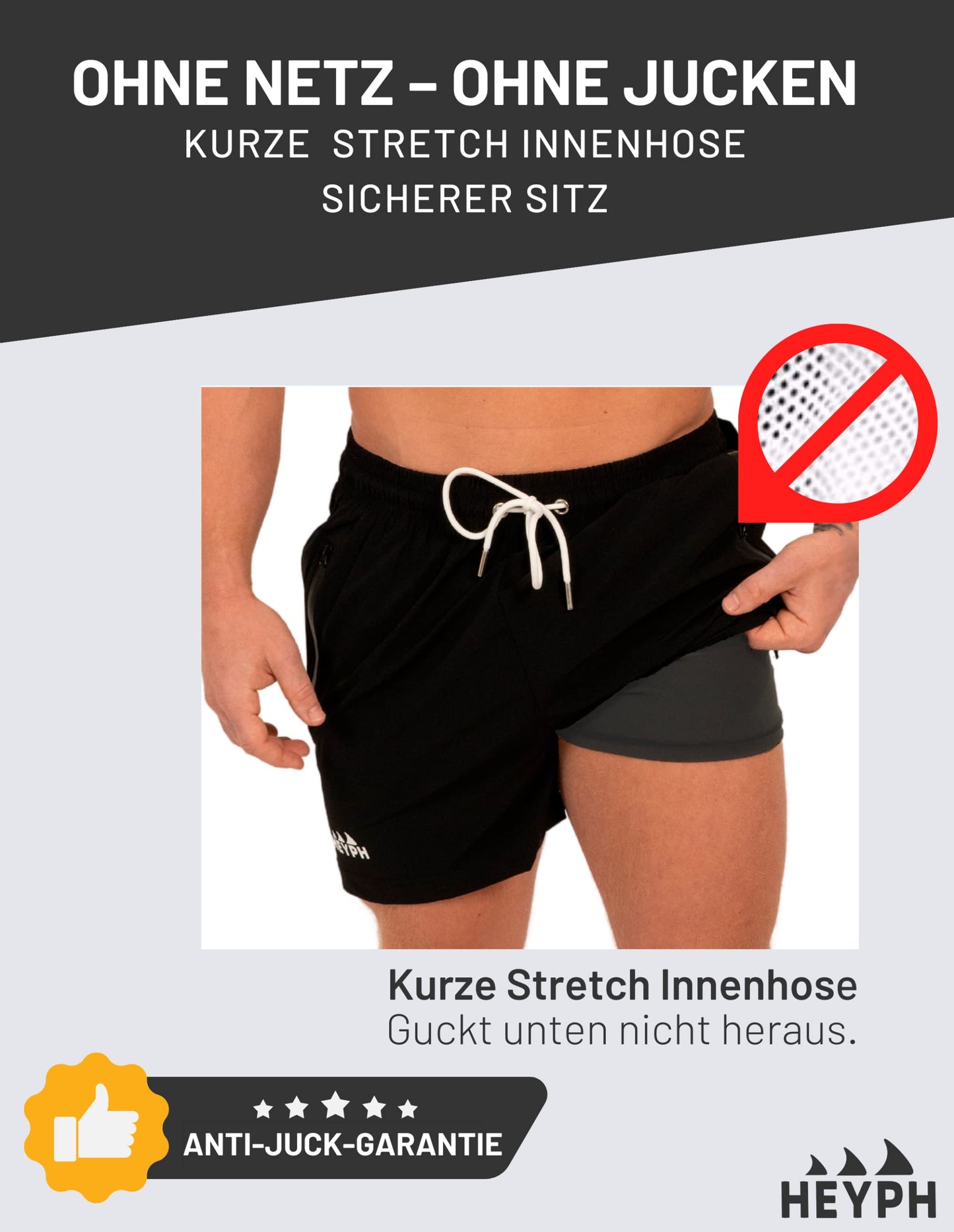 Men’s Designer Swim Shorts – Short Length with Zipper Pockets